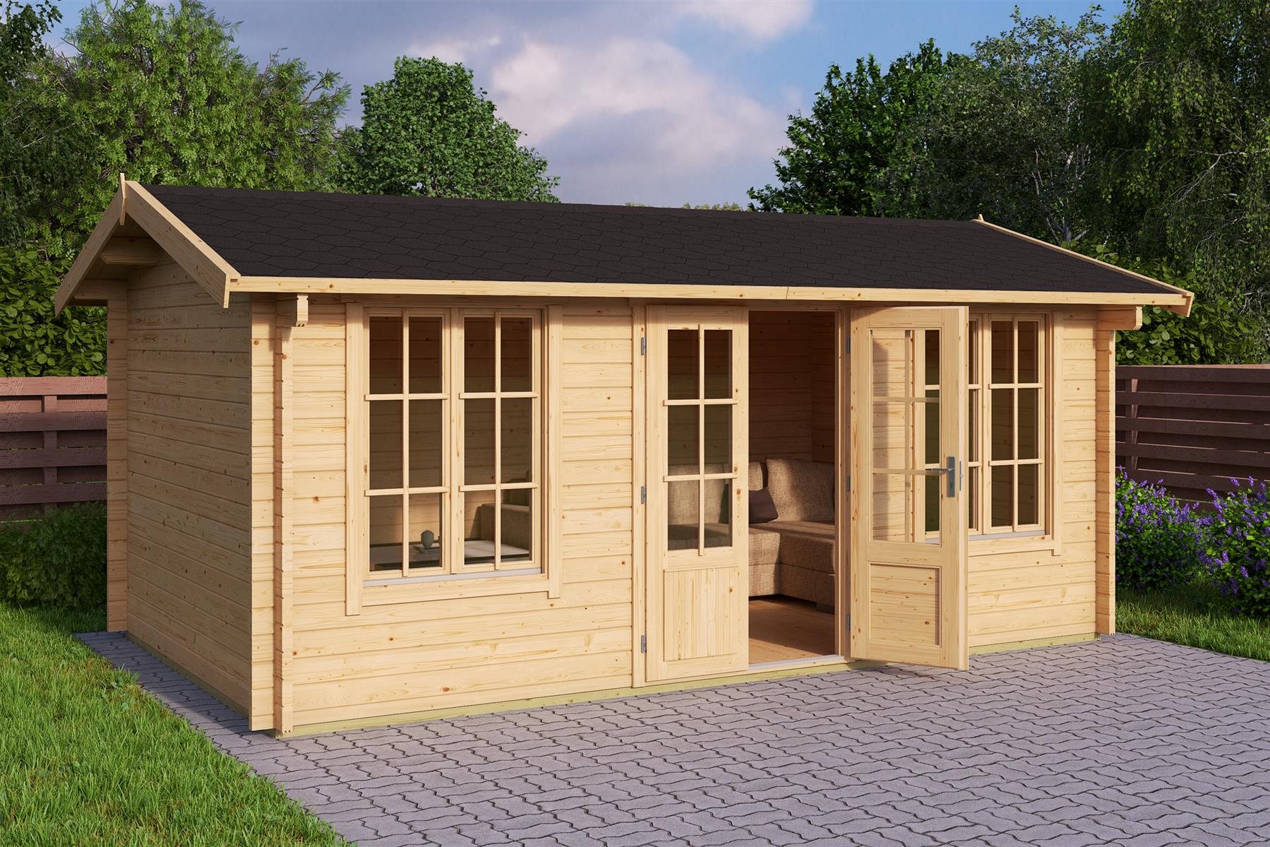 Lasita Maja Pembrokeshire 53 Gartenhaus Blockhaus 44 mm, 480 x 280, Naturbelassen Lasita Maja Pembrokeshire 53 Gartenhaus Blockhaus 44 mm, 480 x 280, Naturbelassen