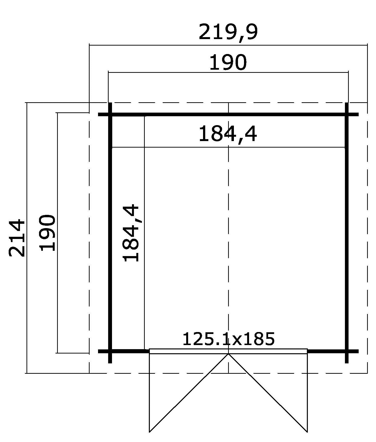 Lasita Maja Morava B Holz-Gartenhaus Blockhaus 28mm, 190x190, Carbongrau