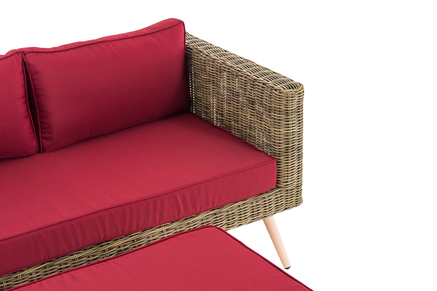 2er Sofa Molde mit Fußhocker Rundrattan natura 45 cm (Hellbraun) 2er Sofa Molde mit Fußhocker Rundrattan natura 45 cm (Hellbraun)