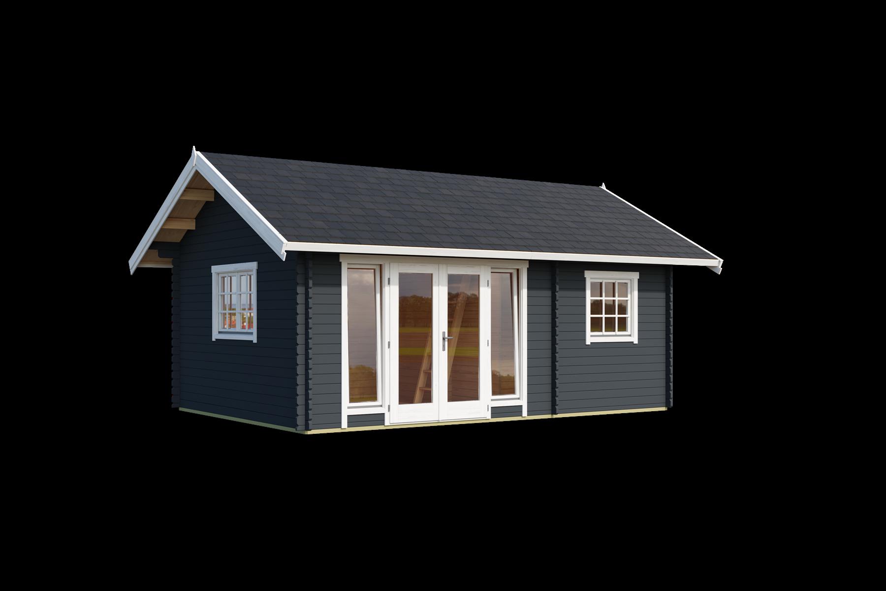 Lasita Maja Caroline 2.1 Gartenhaus Blockhaus 40 mm mit 3-Raum und Schlafboden, 575 x 390, Carbongrau Lasita Maja Caroline 2.1 Gartenhaus Blockhaus 40 mm mit 3-Raum und Schlafboden, 575 x 390, Carbongrau