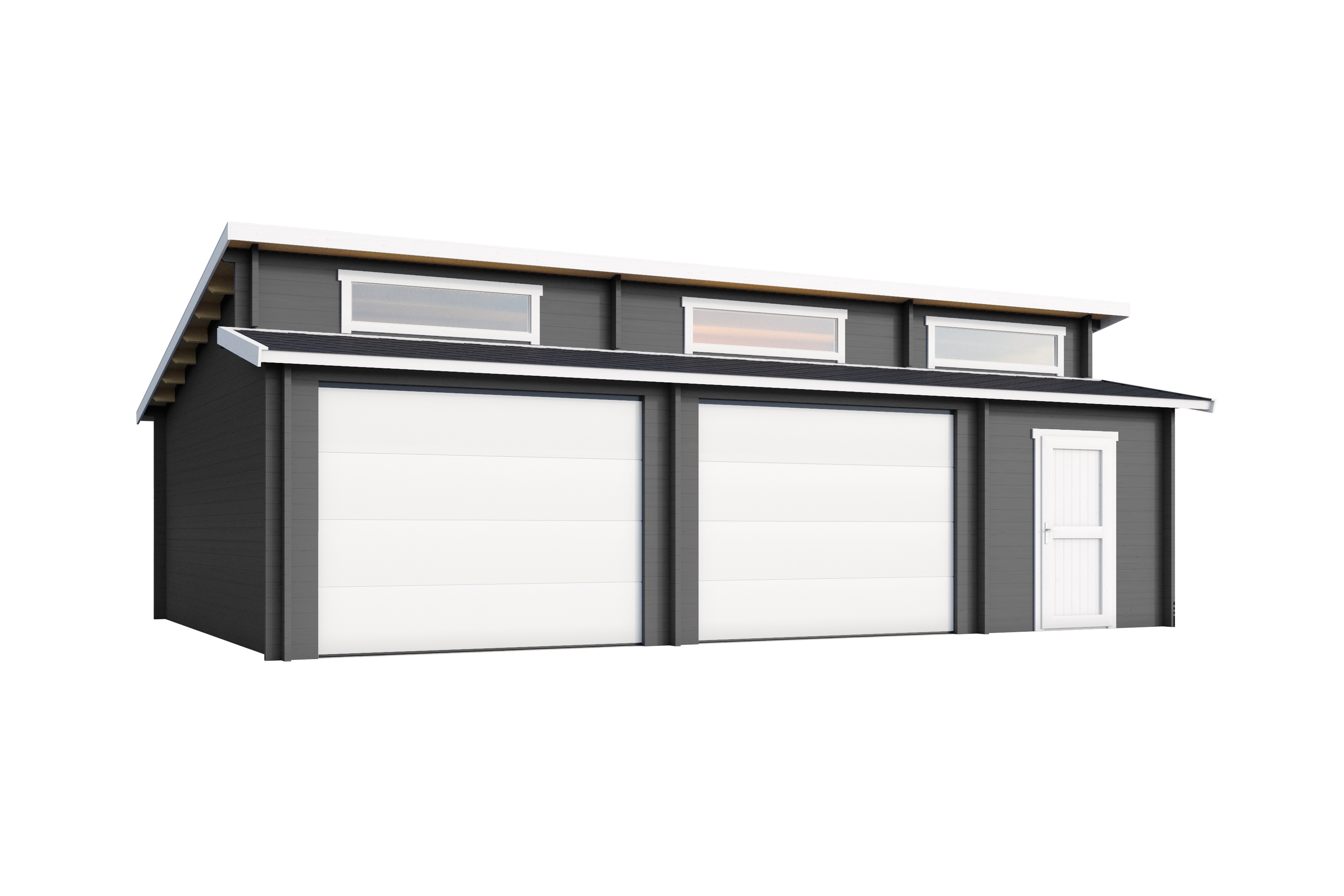 Lasita Maja Hawaii Set mit Sektionaltor Garage 44 mm 2-Raum, 780 x 520, Carbongrau Lasita Maja Hawaii Set mit Sektionaltor Garage 44 mm 2-Raum, 780 x 520, Carbongrau