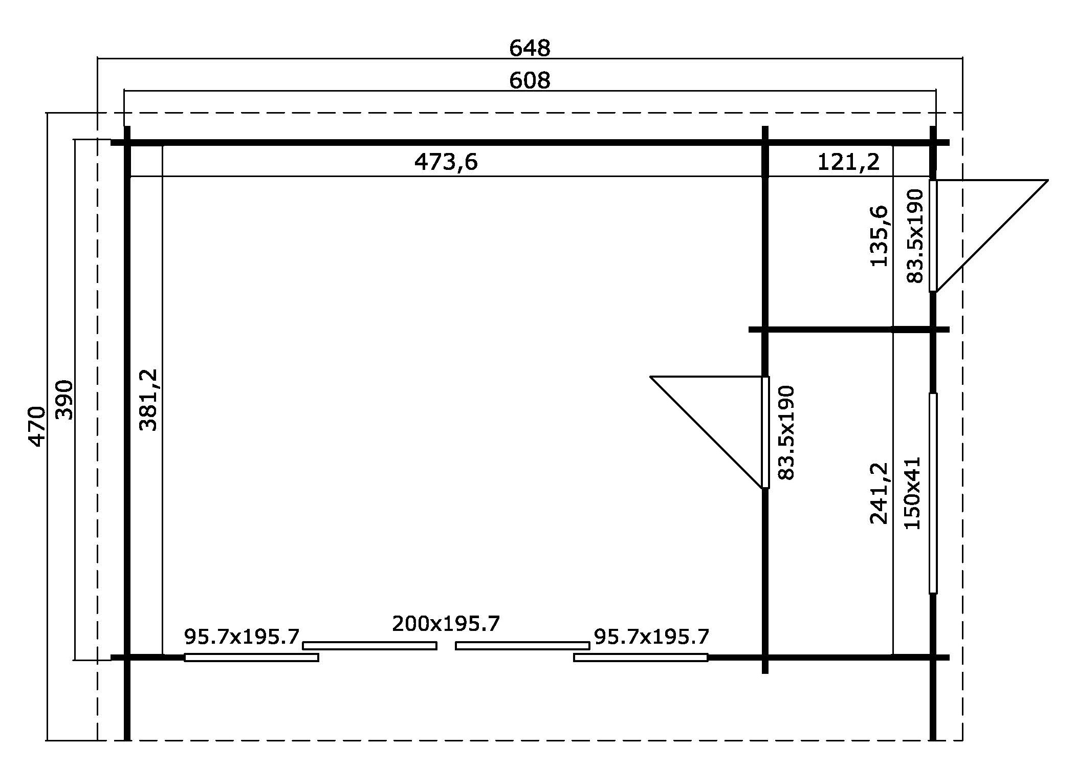 Lasita Maja Java Gartenhaus Blockhaus 44 mm 3-Raum, 608 x 390, Gletschergrün