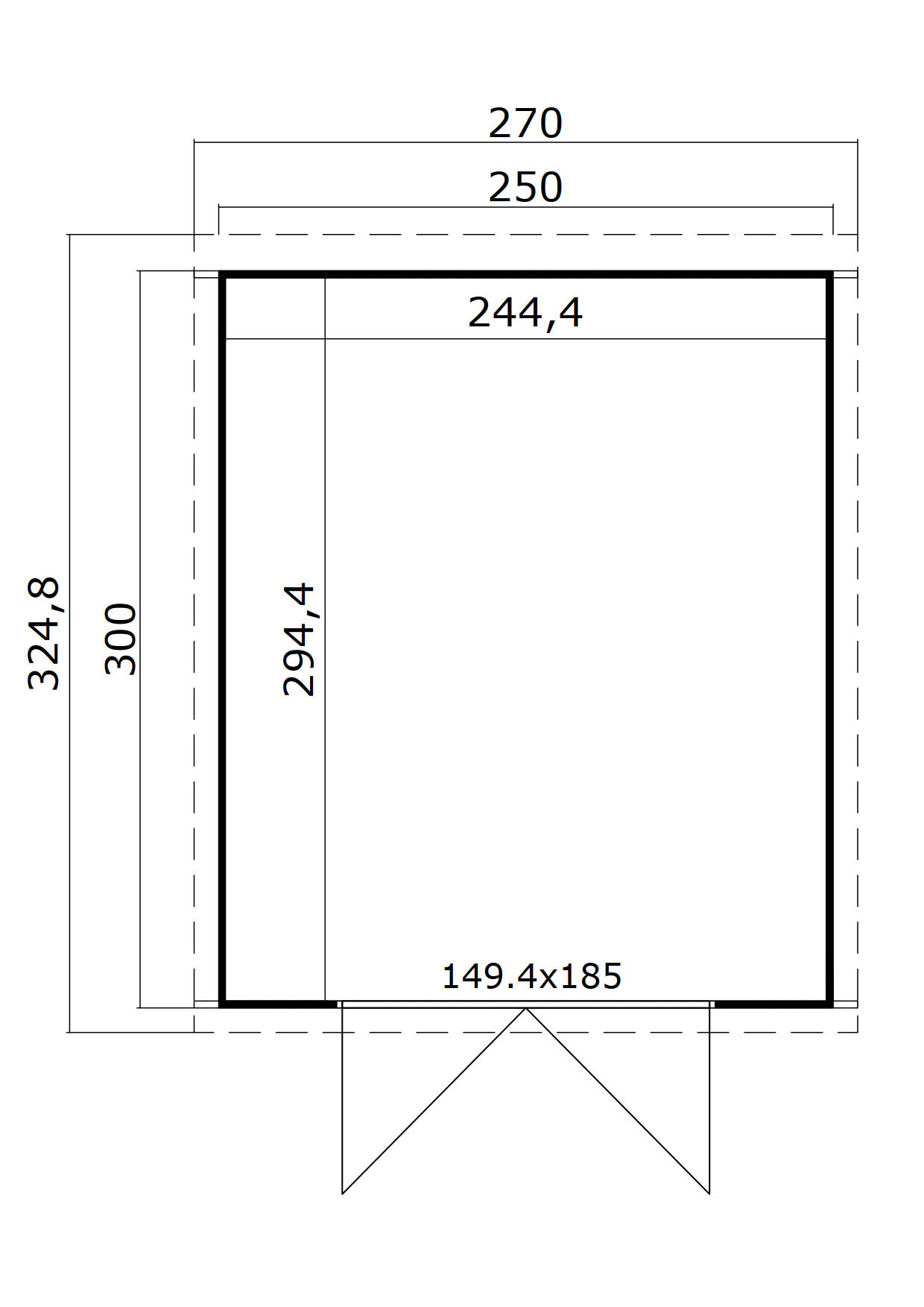 Lasita Maja Zambezi 5 Holz-Gartenhaus Blockhaus 28mm, 250x300, Gletschergrün