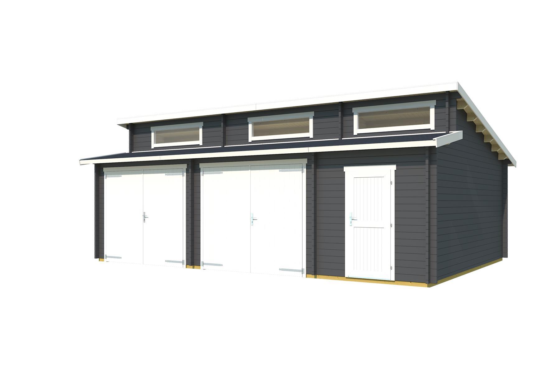 Lasita Maja Hawaii Set mit Schwingtoren Garage 44 mm 2-Raum, 780 x 520, Carbongrau Lasita Maja Hawaii Set mit Schwingtoren Garage 44 mm 2-Raum, 780 x 520, Carbongrau
