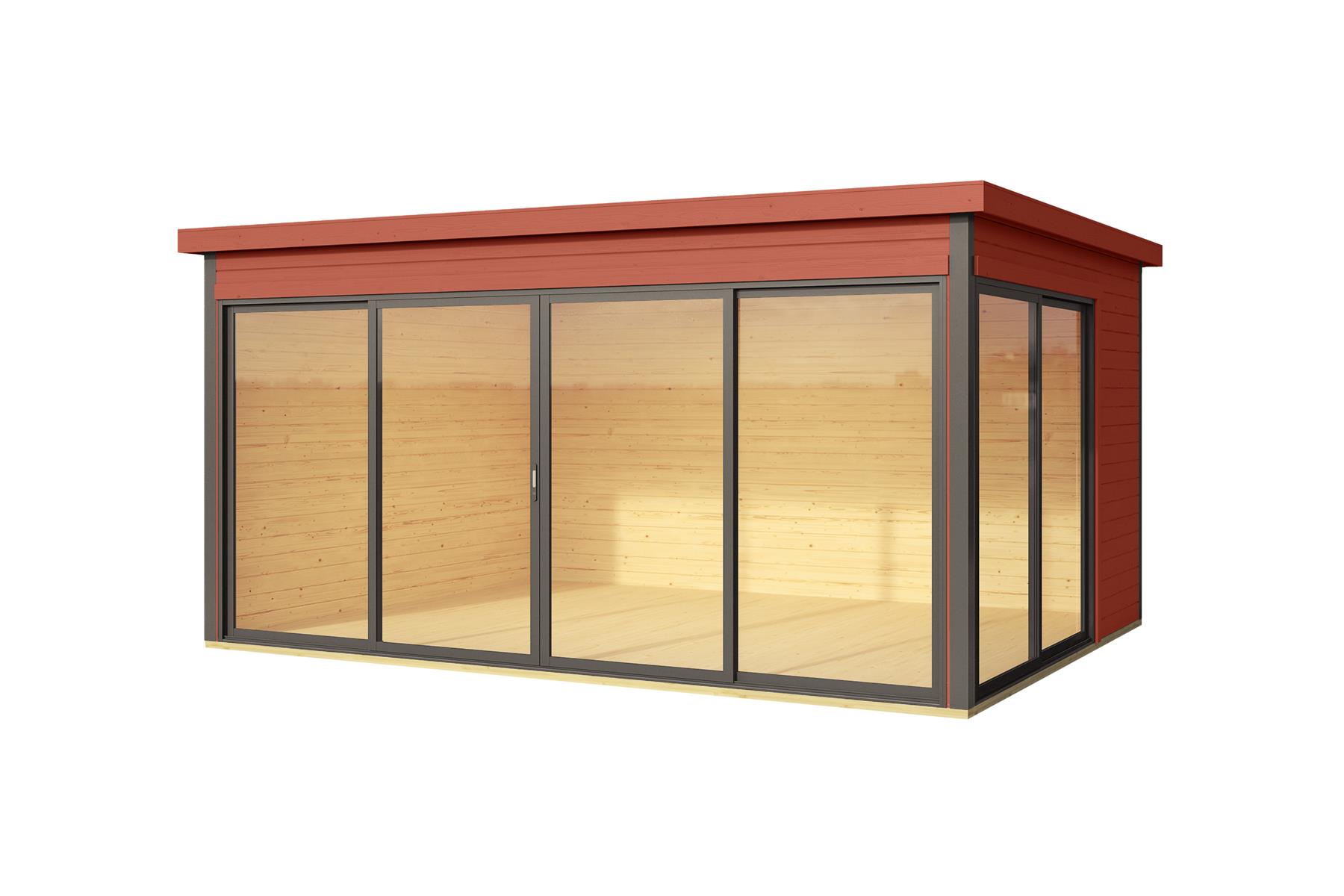 Lasita Maja Domeo 4 Gartenhaus Blockhaus 44 mm, 418 x 322, Schwedenrot