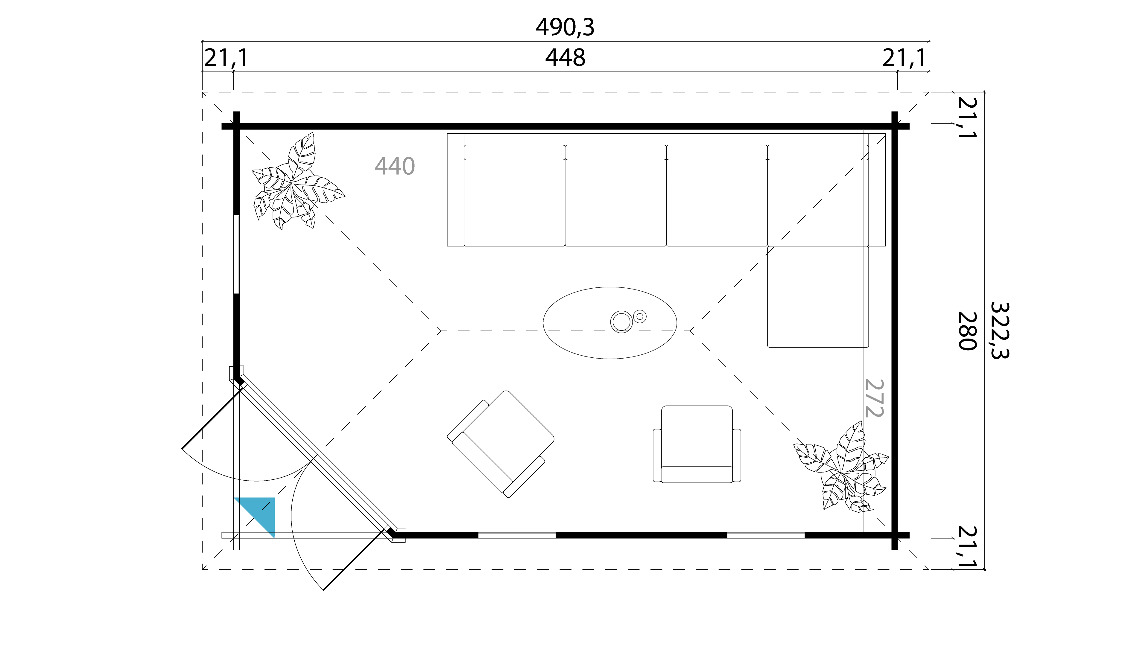 Lasita Maja Edinburgh 2 Gartenhaus Blockhaus 40 mm, 448x280, Lichtgrau Lasita Maja Edinburgh 2 Gartenhaus Blockhaus 40 mm, 448x280, Lichtgrau