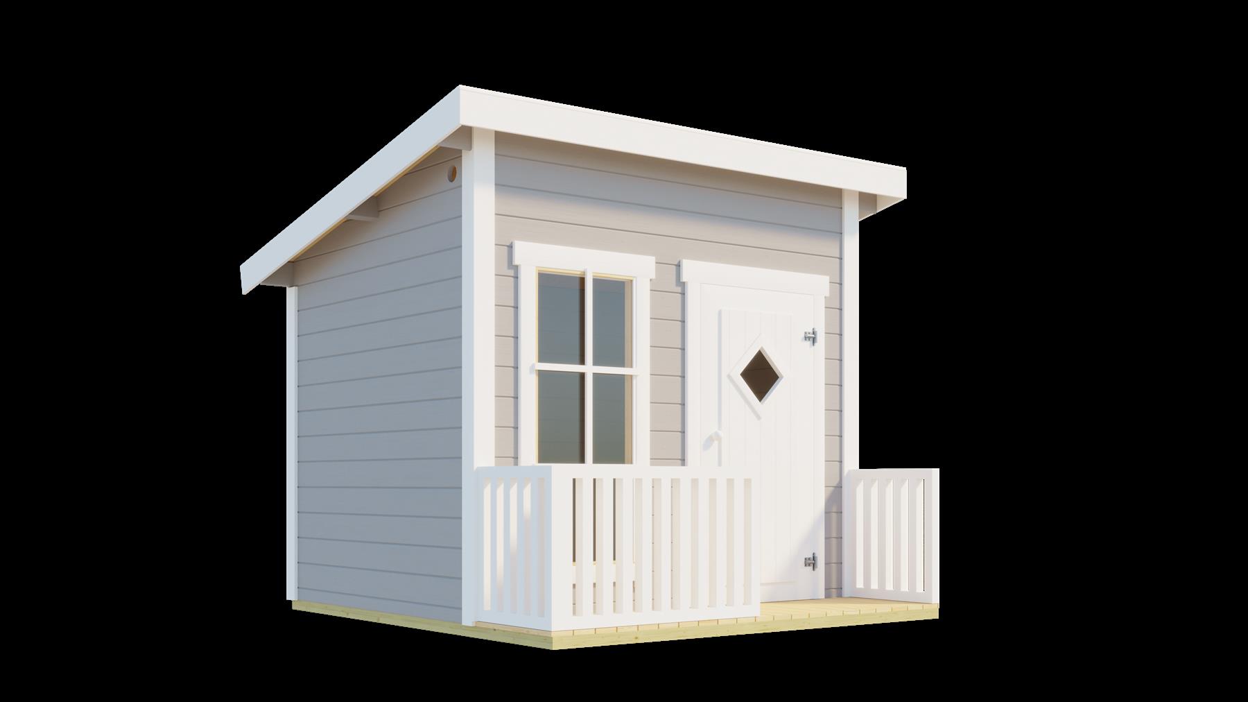 Lasita Maja Flipp Kinderspielhaus 19mm, Fundamentmass 200x160, Lichtgrau Lasita Maja Flipp Kinderspielhaus 19mm, Fundamentmass 200x160, Lichtgrau