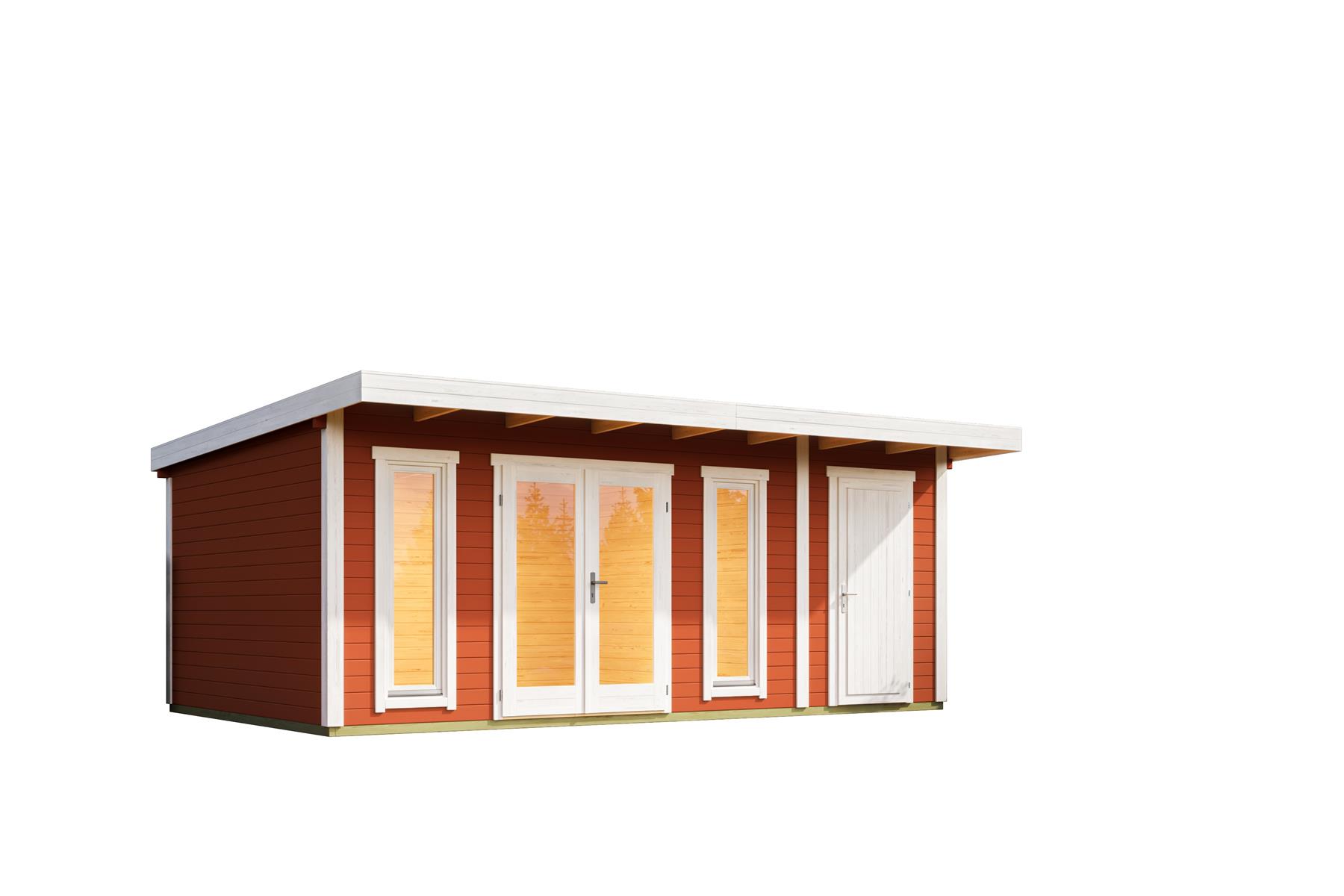 Lasita Maja Sicily 2 Gartenhaus Blockhaus 44 mm, 575x350, Schwedenrot