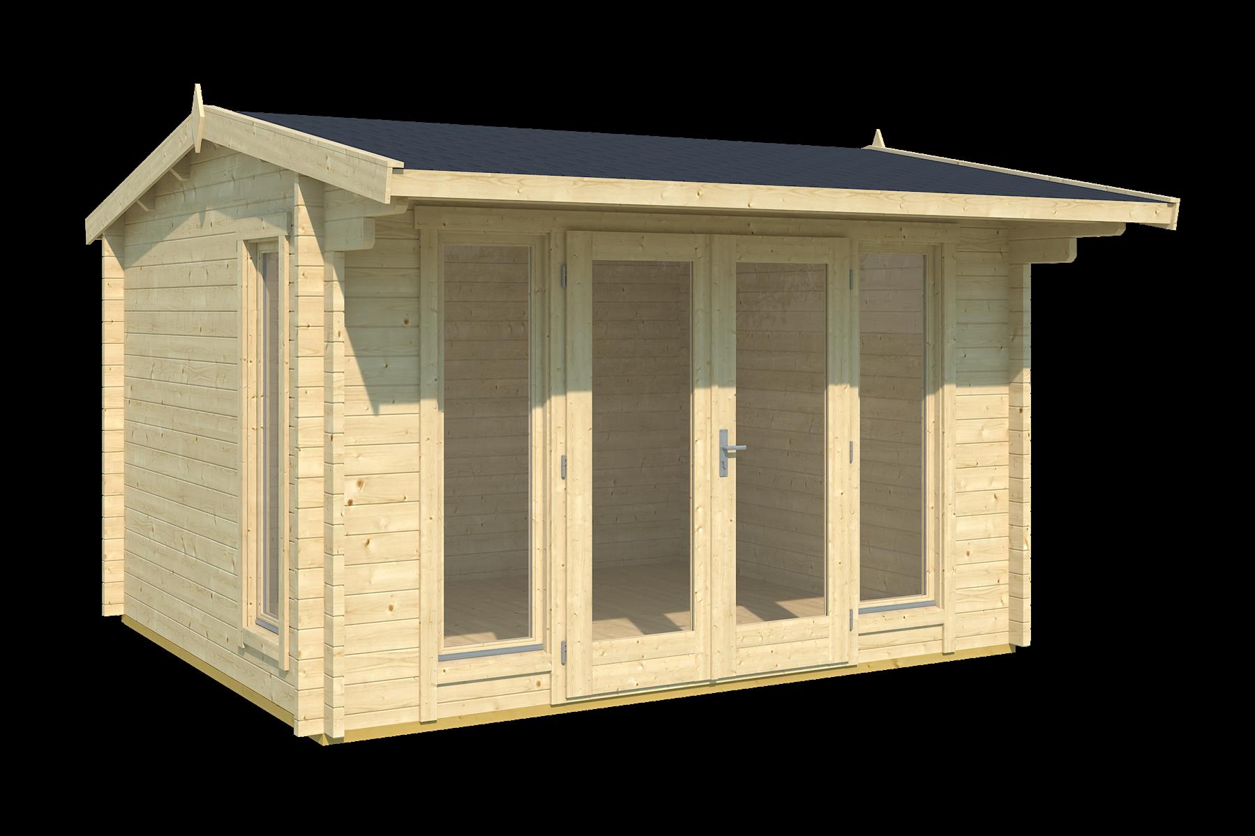 Lasita Maja Jubilee 44 Gartenhaus Blockhaus 44 mm mit Vordach, 350 x 300, Naturbelassen Lasita Maja Jubilee 44 Gartenhaus Blockhaus 44 mm mit Vordach, 350 x 300, Naturbelassen