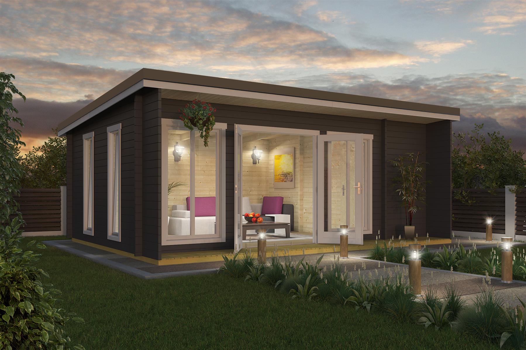 Lasita Maja Japan Gartenhaus Blockhaus 44 mm 3-Raum, 608 x 390, Carbongrau Lasita Maja Japan Gartenhaus Blockhaus 44 mm 3-Raum, 608 x 390, Carbongrau