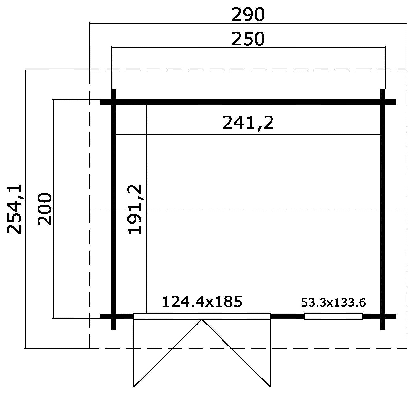 Lasita Maja Alex Mini Gartenhaus Blockhaus 44 mm, 250 x 200, Lichtgrau