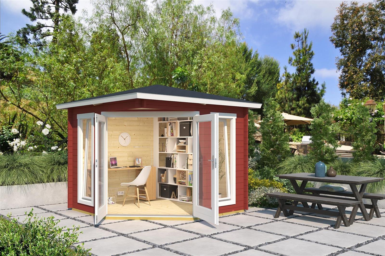 Lasita Maja Oban 40 Gartenhaus Blockhaus 40 mm, 239 x 239, Schwedenrot Lasita Maja Oban 40 Gartenhaus Blockhaus 40 mm, 239 x 239, Schwedenrot