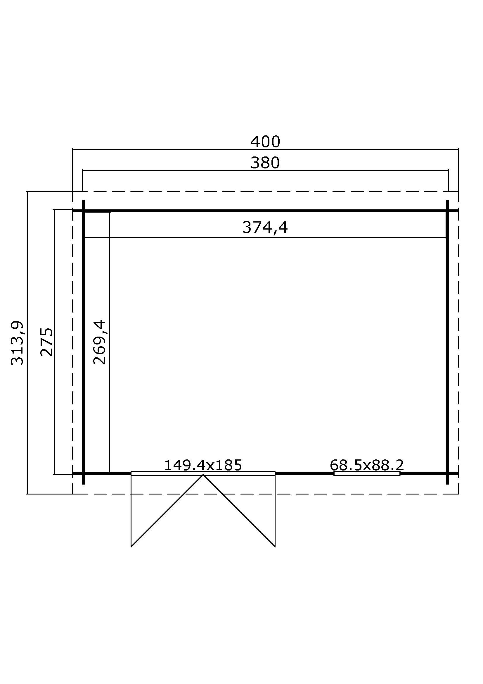 Lasita Maja Amira 275 Holz-Gartenhaus Blockhaus 28mm, 380x275, Carbongrau