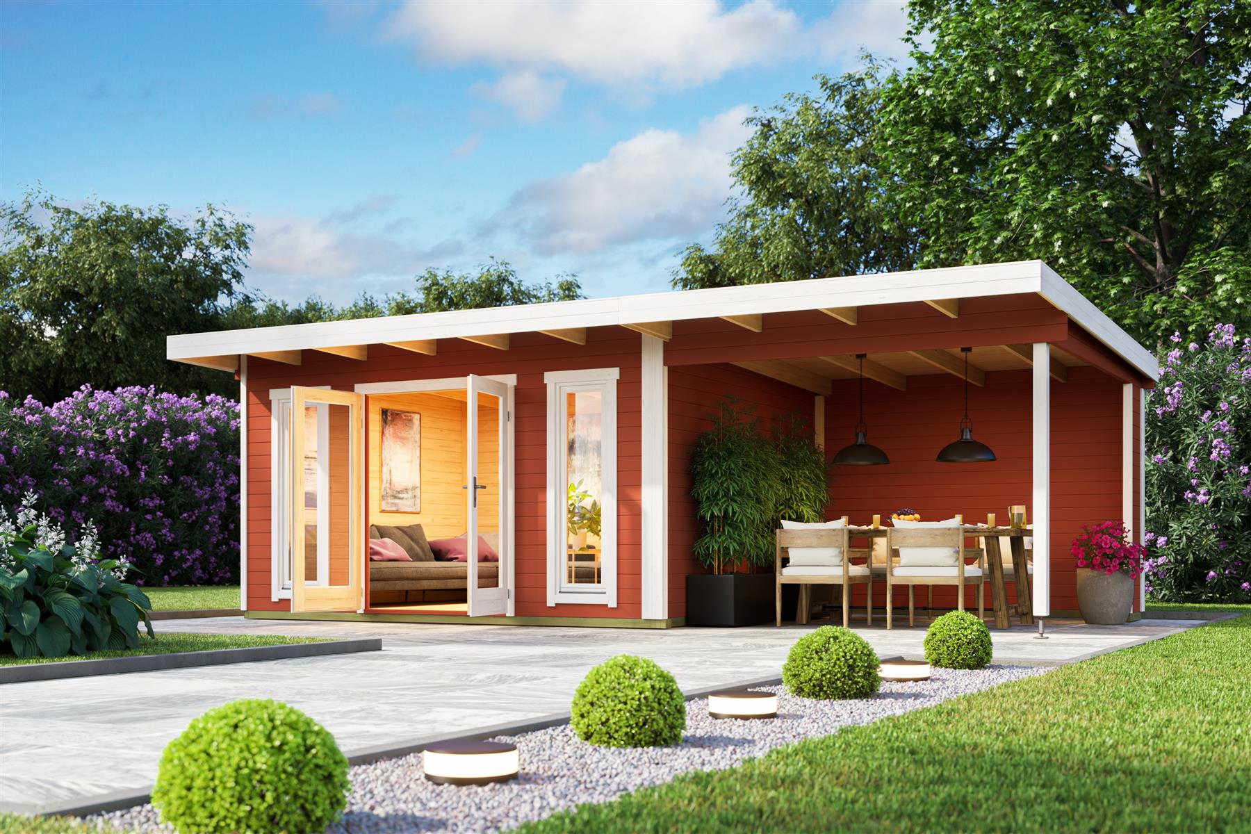 Lasita Maja Sicily Dachverlängerung Anbau für Sicily 44 mm, 300x350, Schwedenrot Lasita Maja Sicily Dachverlängerung Anbau für Sicily 44 mm, 300x350, Schwedenrot