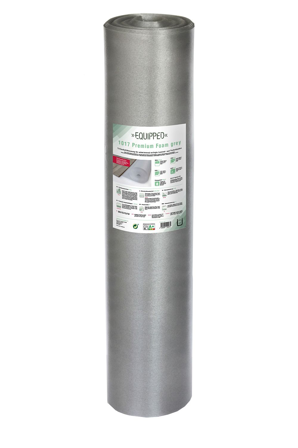 EQUIPPED 1017 Premium Foam grey - 25m²/Rolle - 2 Rollen/Beutel - Breite 1m - Unterlage / Trittschalldämmung für Laminat