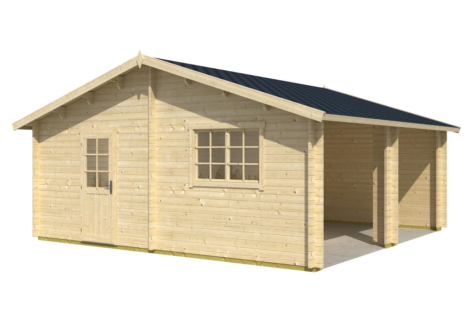 Lasita Maja Falkland Ohne Tore Garage 44 mm, 575 x 575, Naturbelassen Lasita Maja Falkland Ohne Tore Garage 44 mm, 575 x 575, Naturbelassen