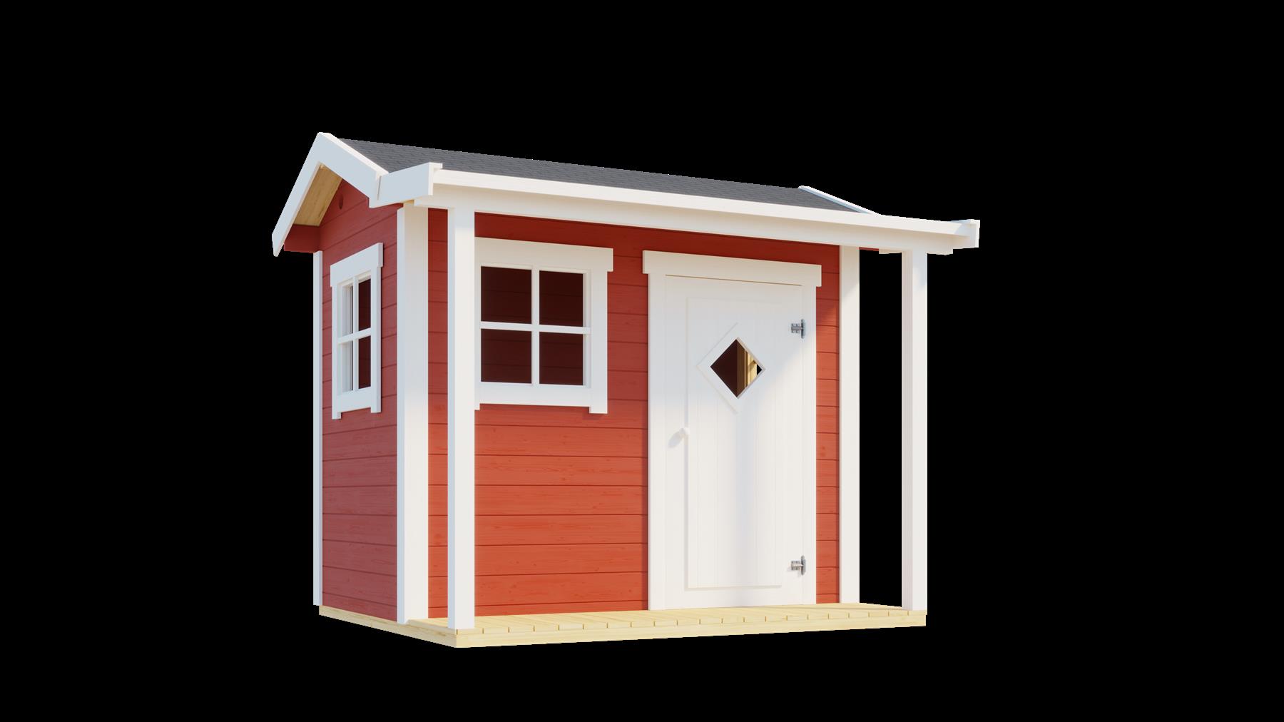 Lasita Maja Pingo Kinderspielhaus 19mm, Fundamentmass 200x120, Schwedenrot