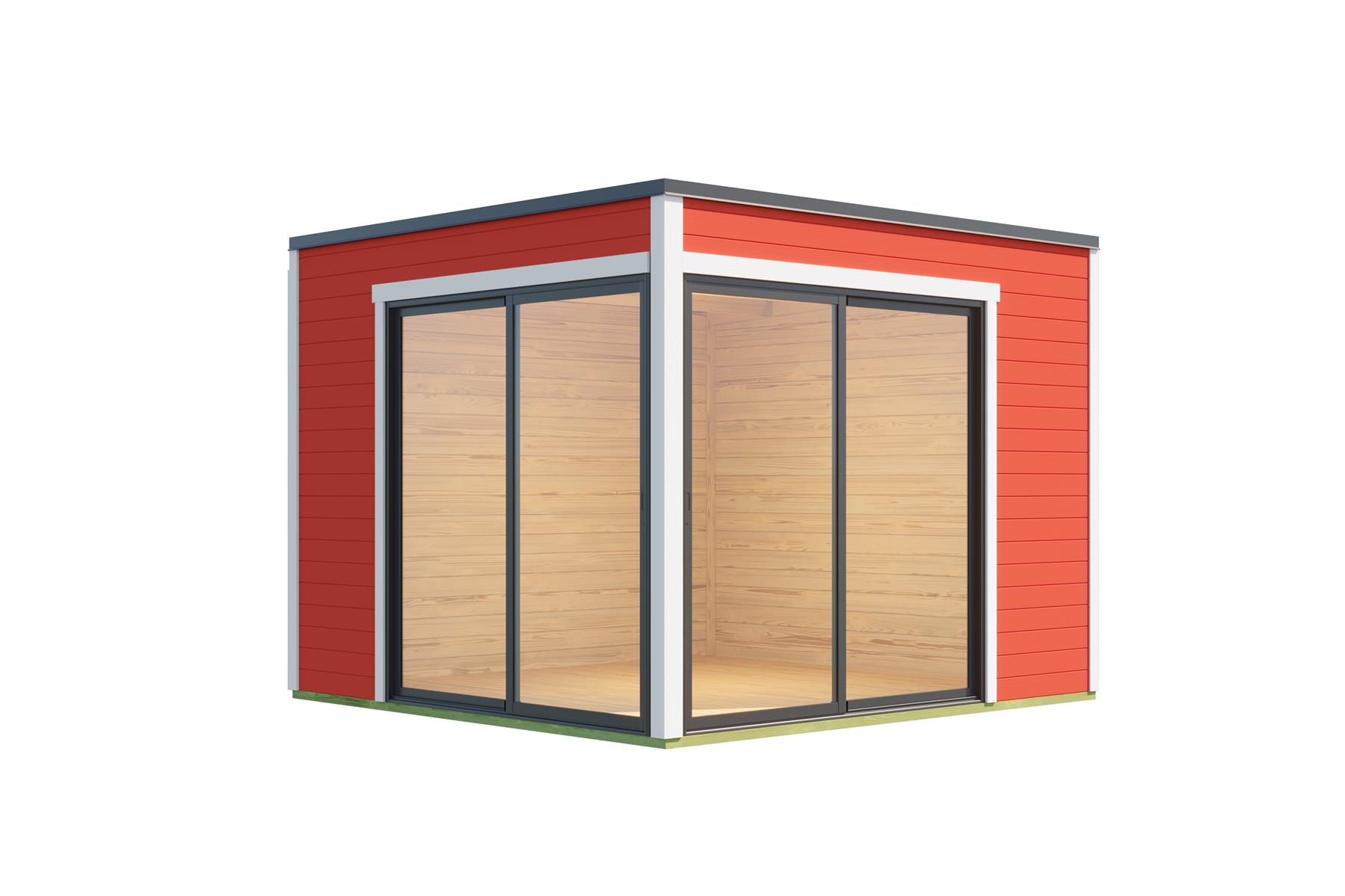 Lasita Maja Palermo 3 Holz-Gartenhaus Blockhaus 28mm, 294x294, Schwedenrot