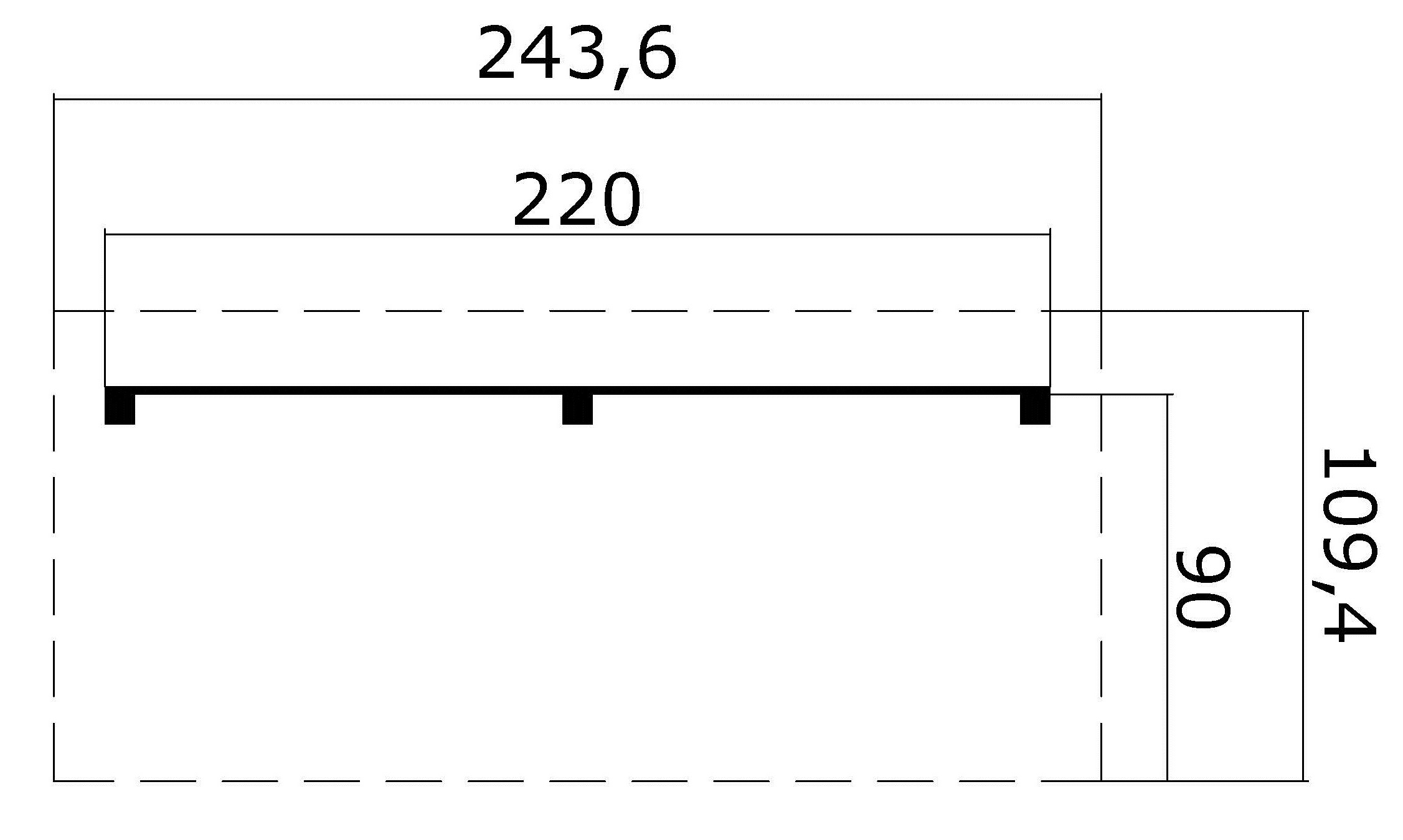 Lasita Maja Schleppdach 90 X 240  Schleppdach 28 mm, 2200x900, Gletschergrün