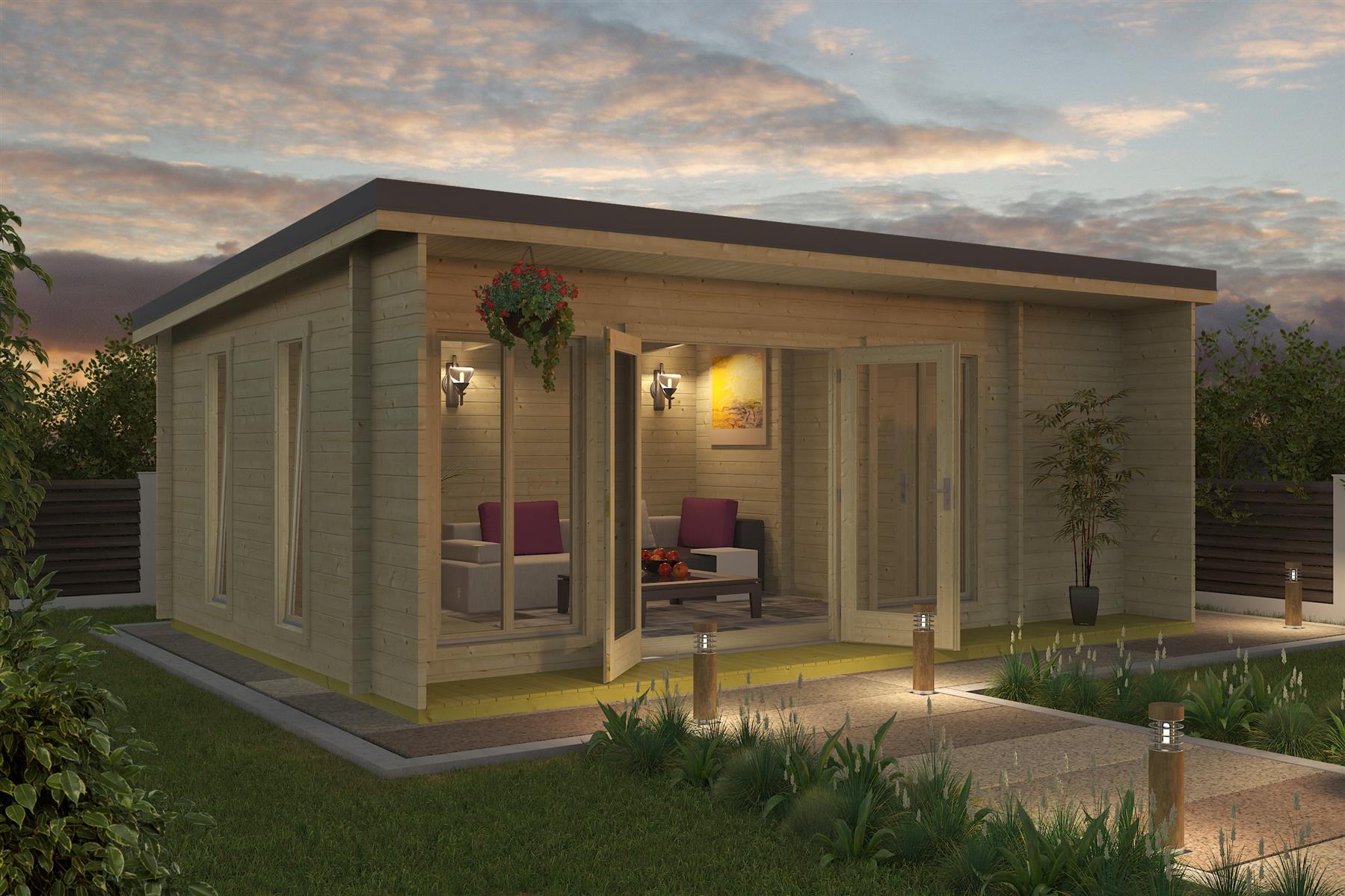 Lasita Maja Japan Gartenhaus Blockhaus 44 mm  3-Raum, 608 x 390, Naturbelassen Lasita Maja Japan Gartenhaus Blockhaus 44 mm  3-Raum, 608 x 390, Naturbelassen