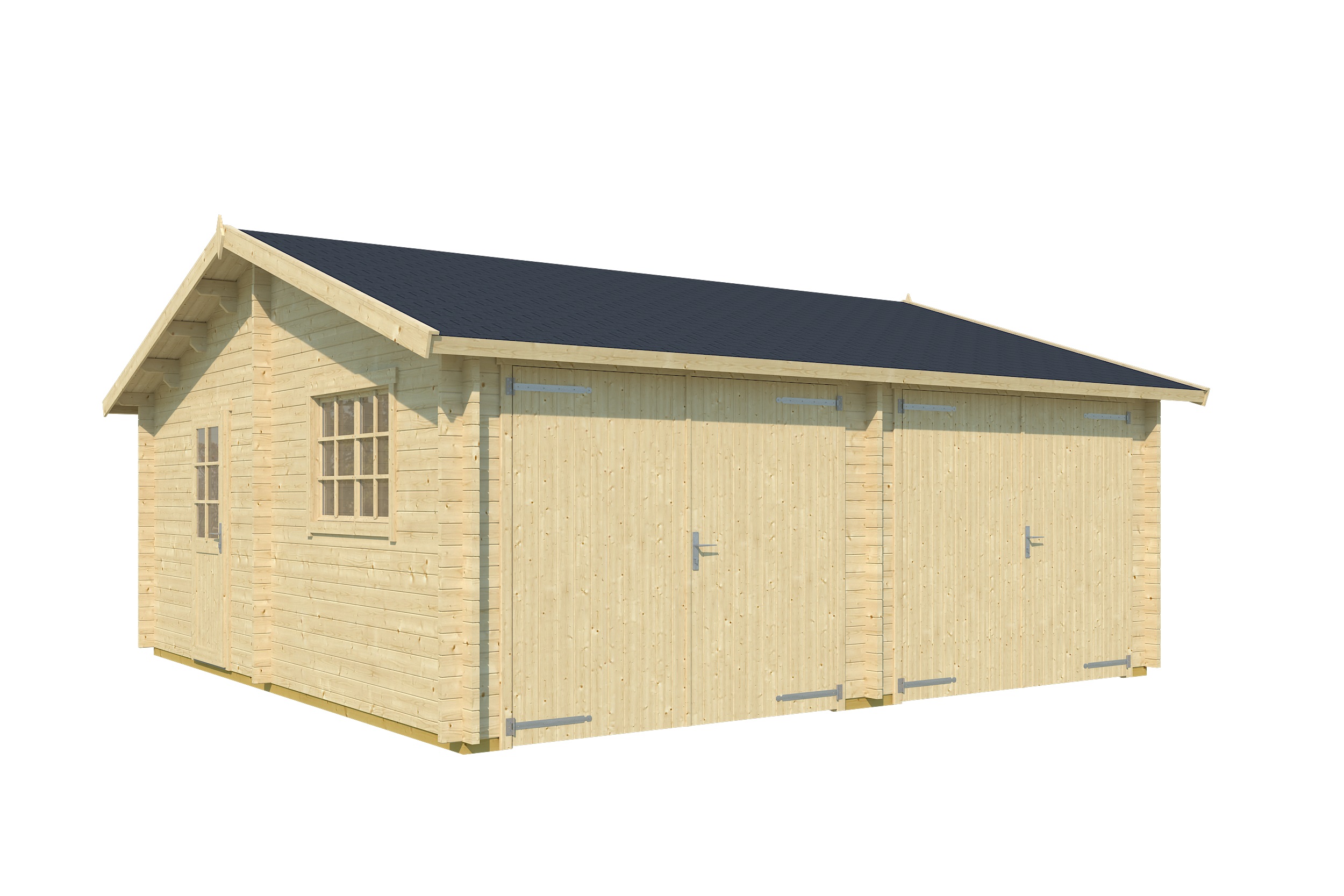 Lasita Maja Falkland Set mit Holztor Garage 44 mm, 575 x 575, Naturbelassen Lasita Maja Falkland Set mit Holztor Garage 44 mm, 575 x 575, Naturbelassen