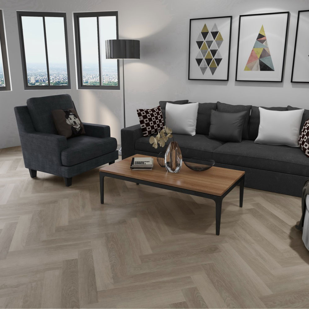 Klick-Vinyl inkl. Trittschall CHECK one Herringbone Premium | 2073H Lausitz Eiche Klick-Vinyl inkl. Trittschall CHECK one Herringbone Premium | 2073H Lausitz Eiche