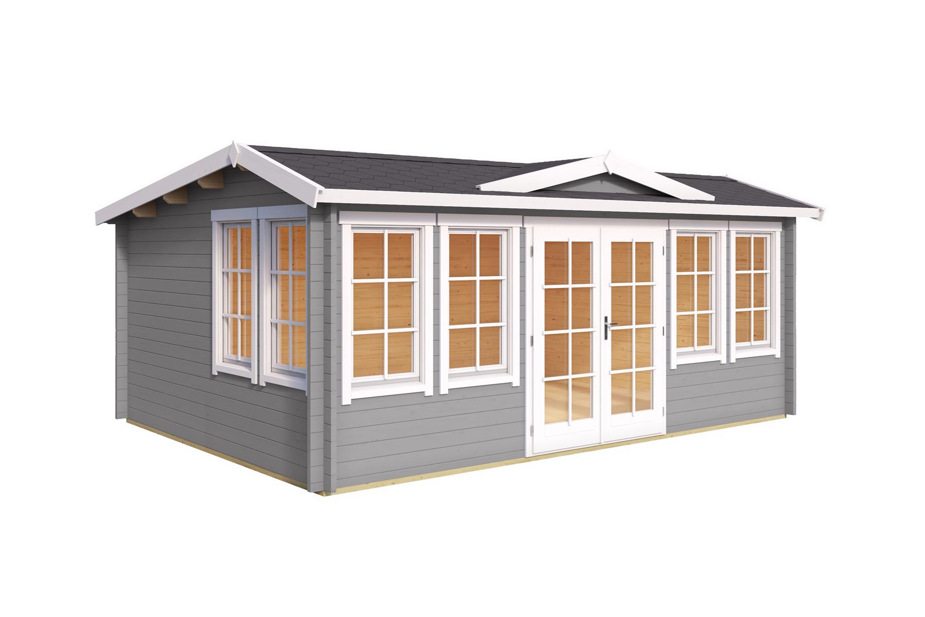 Lasita Maja Balmoral 44 Gartenhaus Blockhaus 44 mm, 380 x 530, Lichtgrau Lasita Maja Balmoral 44 Gartenhaus Blockhaus 44 mm, 380 x 530, Lichtgrau