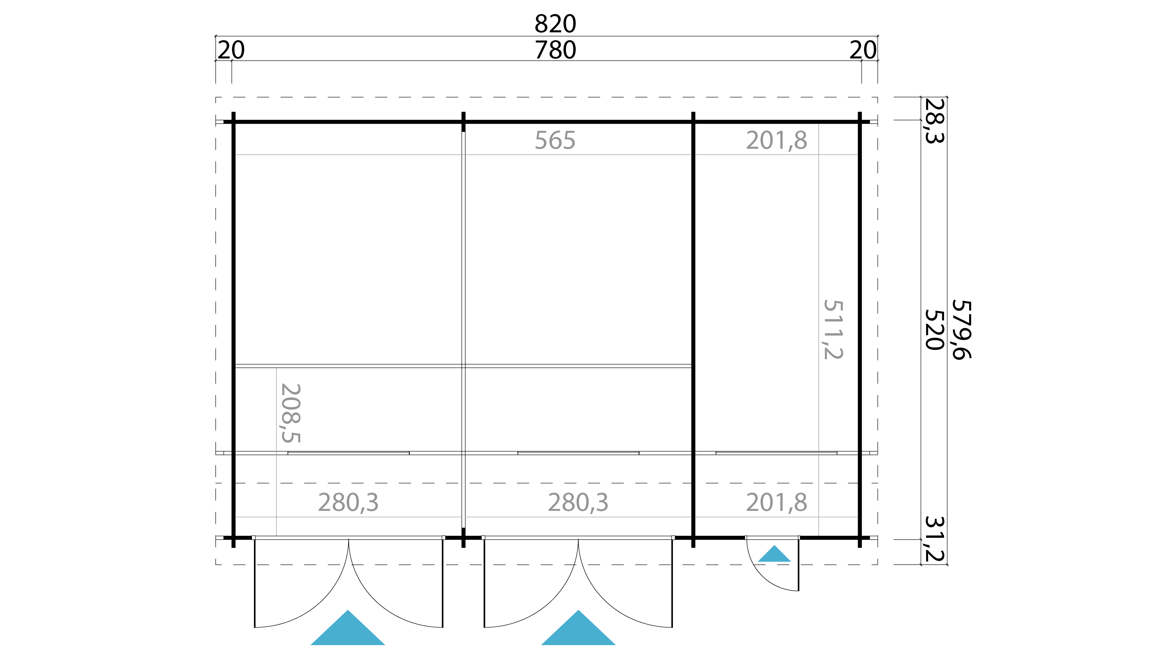 Lasita Maja Hawaii Set mit Holztoren Garage 44 mm 2-Raum, 780 x 520, Schwedenrot Lasita Maja Hawaii Set mit Holztoren Garage 44 mm 2-Raum, 780 x 520, Schwedenrot
