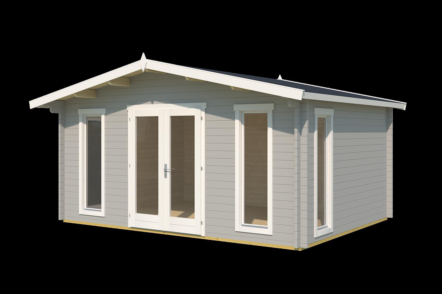 Lasita Maja Elgin 44 Set Gold Gartenhaus Blockhaus 44 mm, 480 x 360, Lichtgrau Lasita Maja Elgin 44 Set Gold Gartenhaus Blockhaus 44 mm, 480 x 360, Lichtgrau