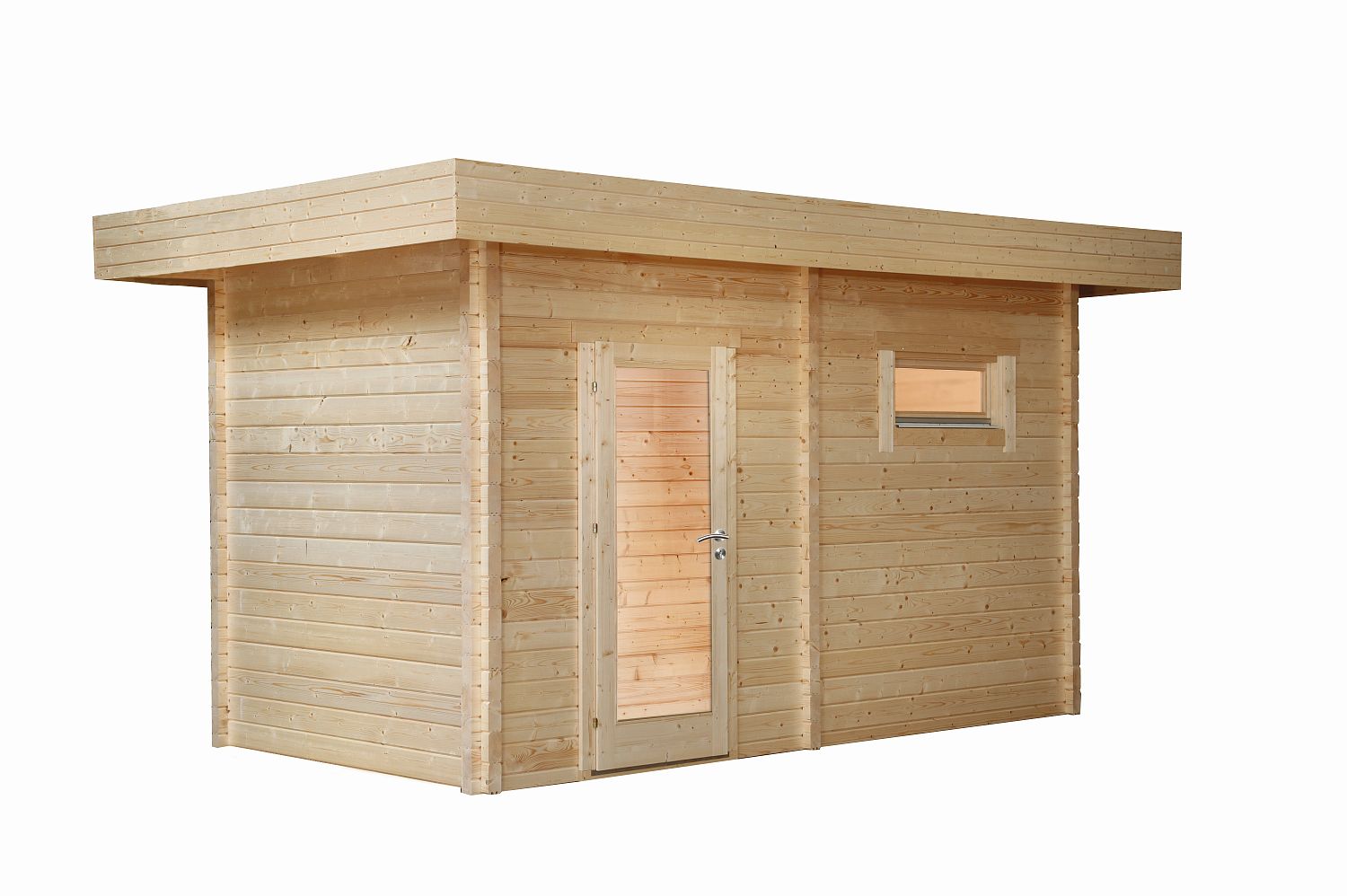 Wolff Finnhaus Gartensauna Sanne 4121 70 mit Vollglastür - 413 x 210