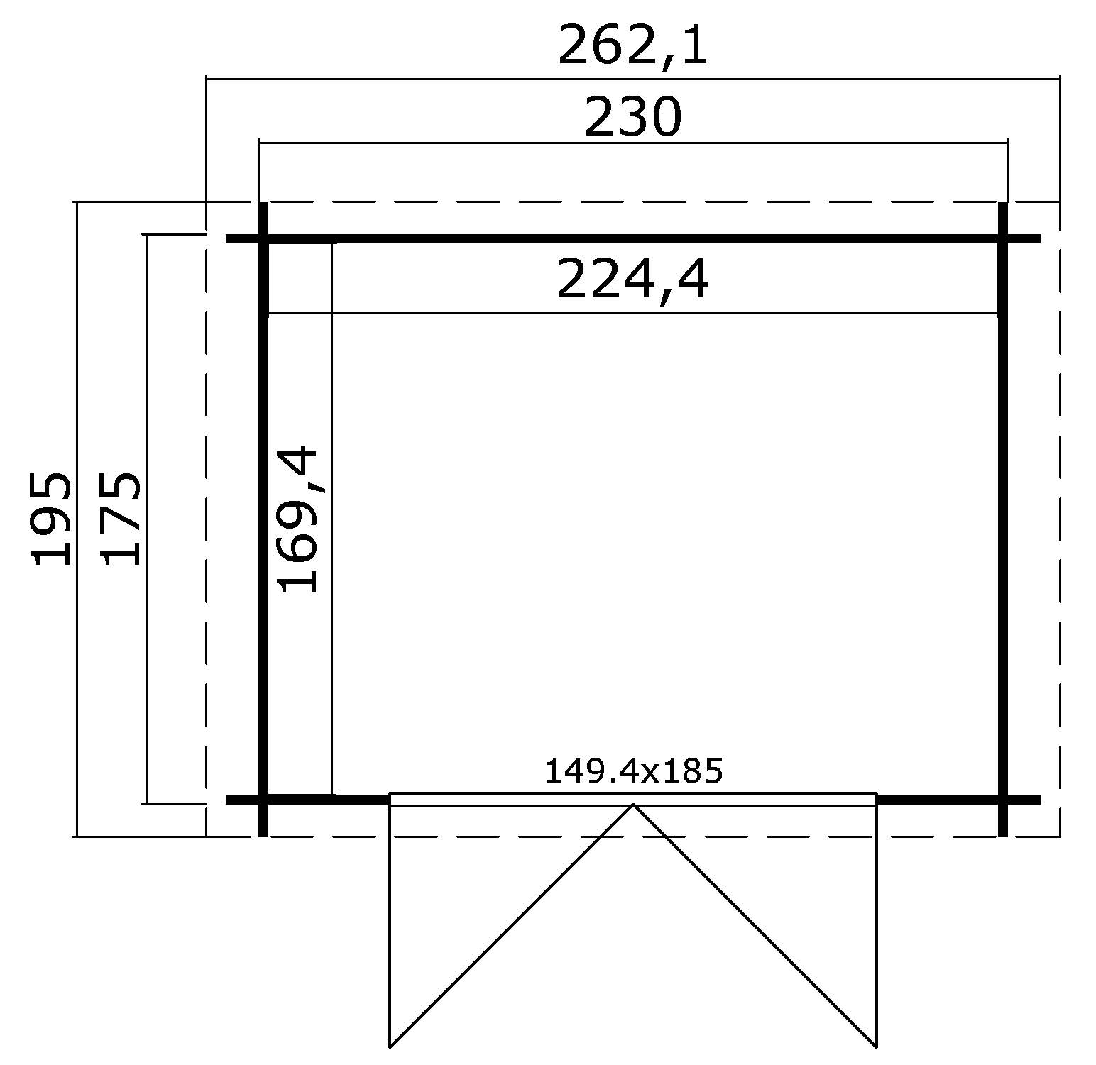 Lasita Maja Ingo 175 Holz-Gartenhaus Blockhaus 28mm, 230x175, Schwedenrot