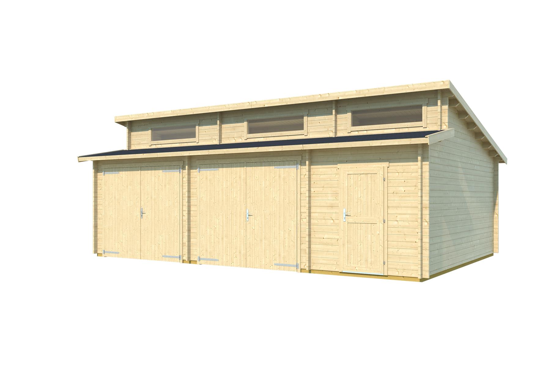 Lasita Maja Hawaii Set mit Holztoren Garage 44 mm 2-Raum, 780 x 520, Naturbelassen Lasita Maja Hawaii Set mit Holztoren Garage 44 mm 2-Raum, 780 x 520, Naturbelassen