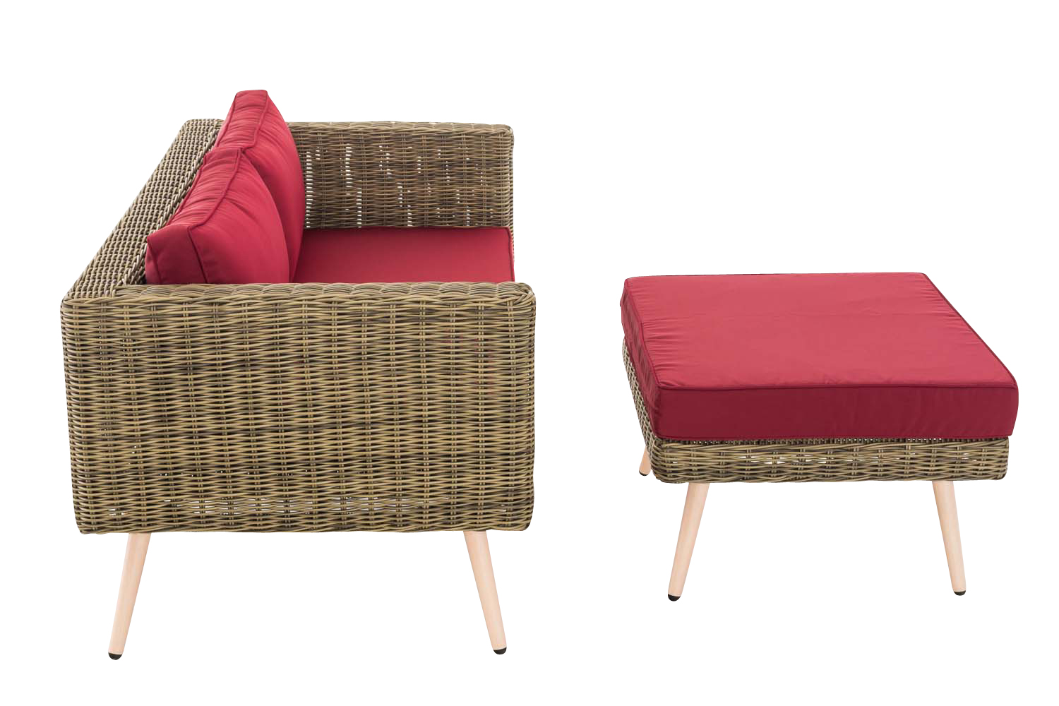 2er Sofa Molde mit Fußhocker Rundrattan natura 40 cm (Hellbraun) 2er Sofa Molde mit Fußhocker Rundrattan natura 40 cm (Hellbraun)
