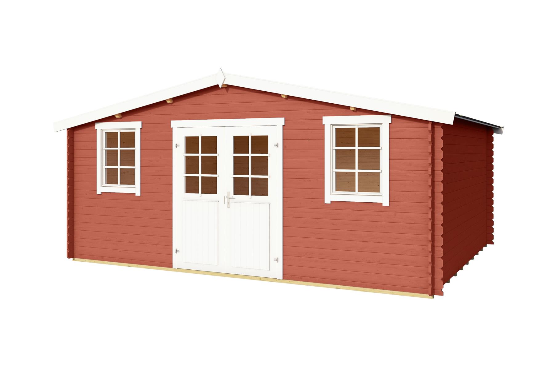 Lasita Maja Wels 5 Holz-Gartenhaus Blockhaus 28mm, 510x400, Schwedenrot