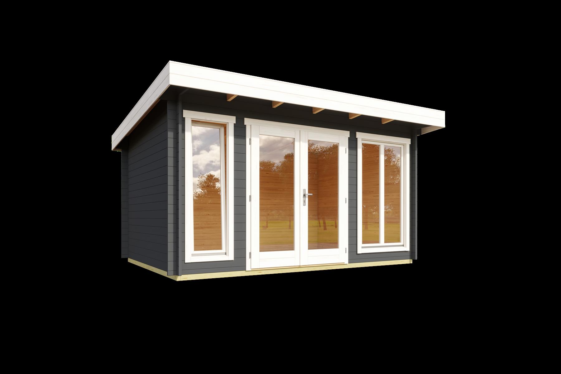 Lasita Maja Dorset 2 Gartenhaus Blockhaus 34 mm, 390 x 300, Carbongrau