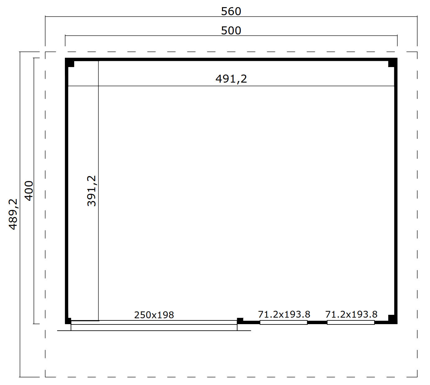 Lasita Maja Domeo 8 Gartenhaus Blockhaus 44 mm, 500 x 400, Naturbelassen