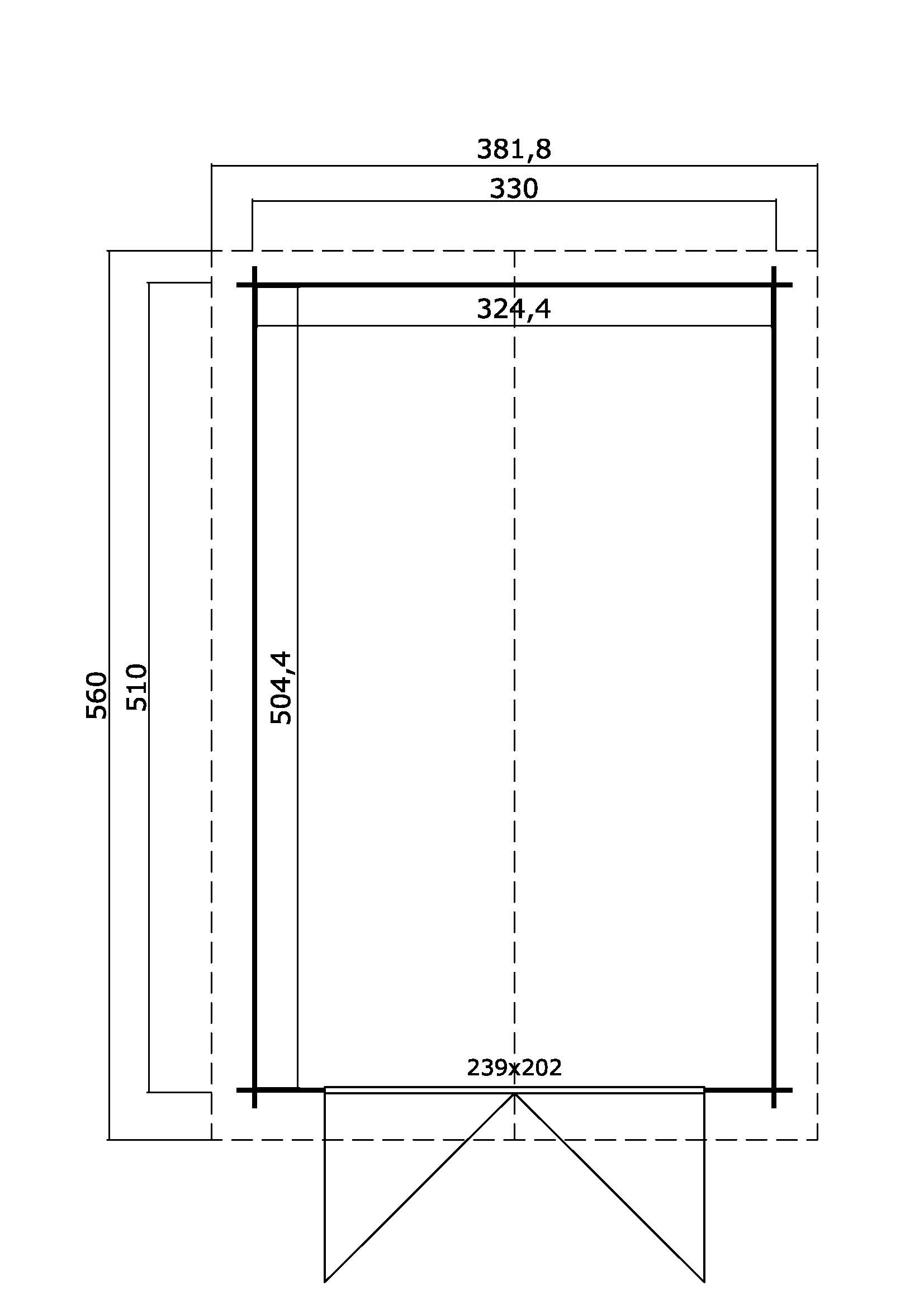 Lasita Maja Mauritius Einzelgarage / Gerätehaus 28mm, 330x510, Schwedenrot