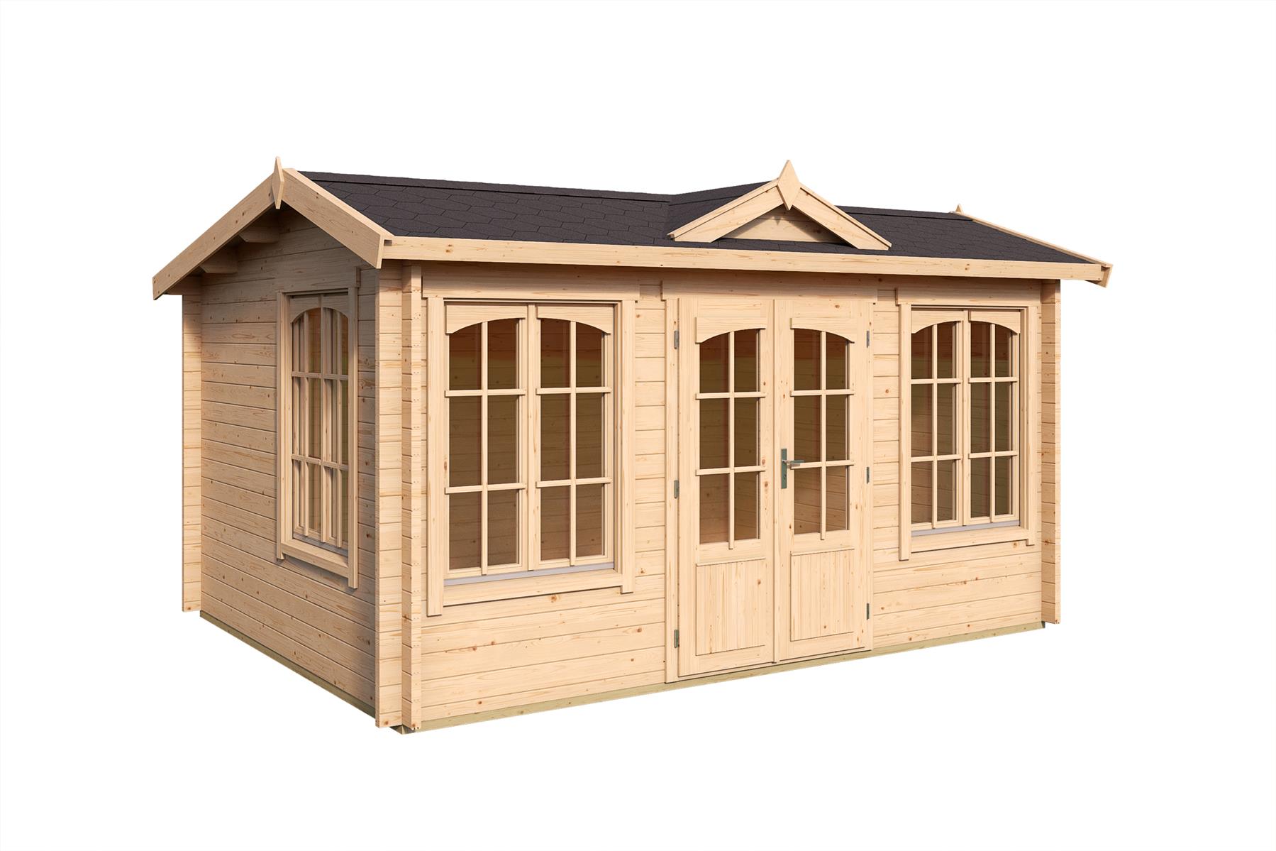 Lasita Maja Windsor 44 Gartenhaus Blockhaus 44 mm, 400 x 300, Naturbelassen