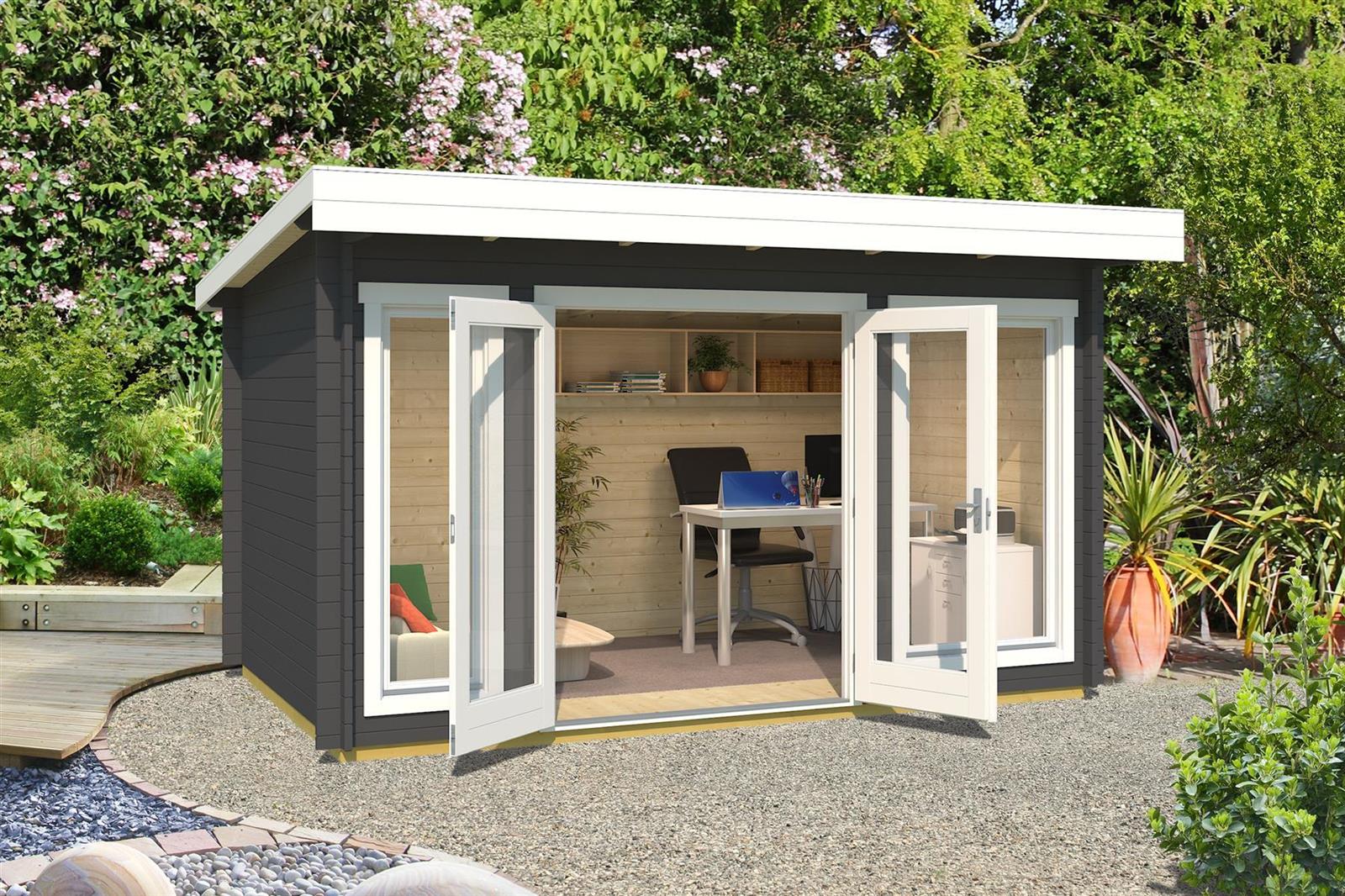 Lasita Maja Dorset 1 Gartenhaus Blockhaus 34 mm, 390 x 250, Carbongrau Lasita Maja Dorset 1 Gartenhaus Blockhaus 34 mm, 390 x 250, Carbongrau