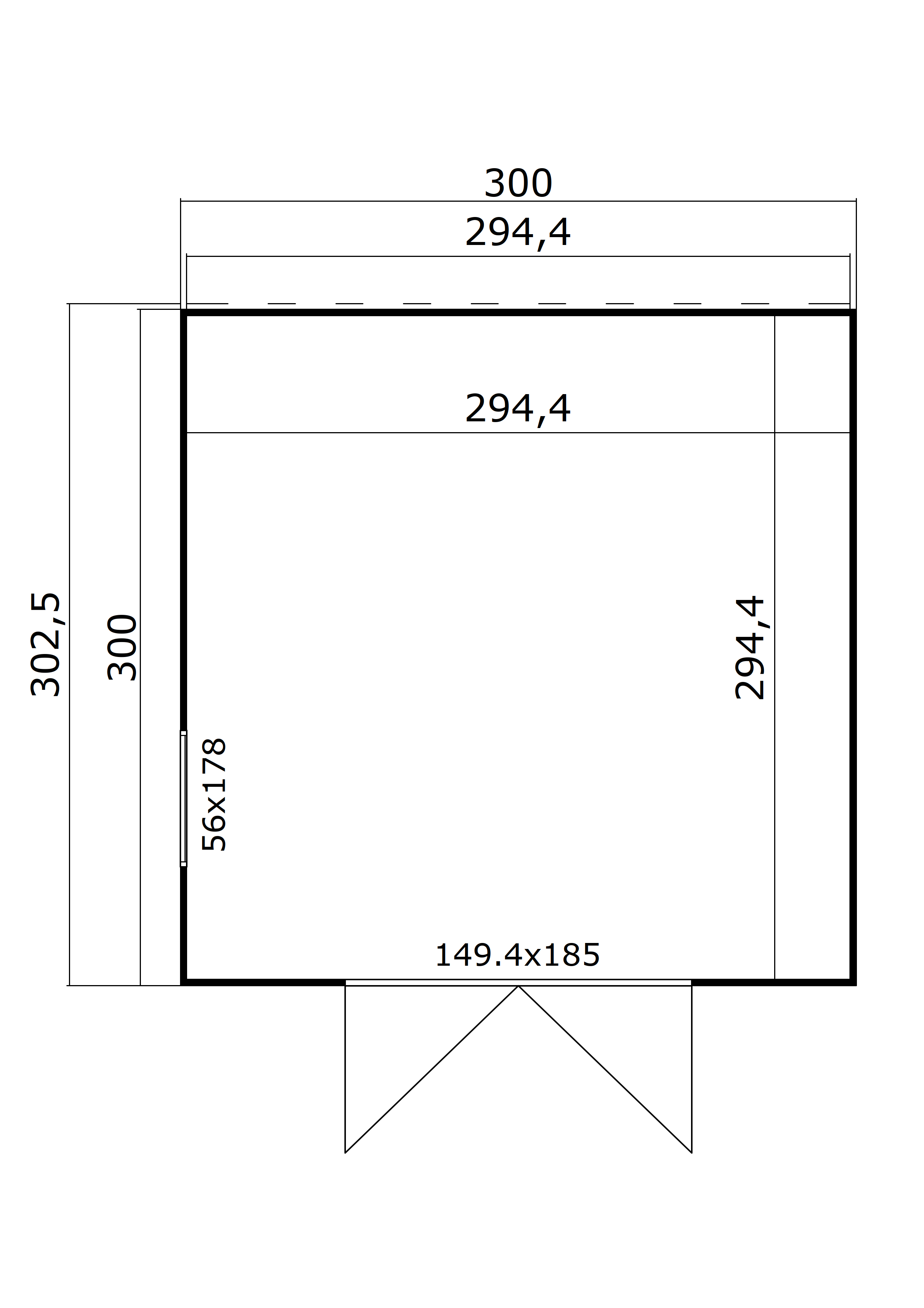 Lasita Maja Palermo 1 Holz-Gartenhaus Blockhaus 28mm, 294x300, Schwedenrot