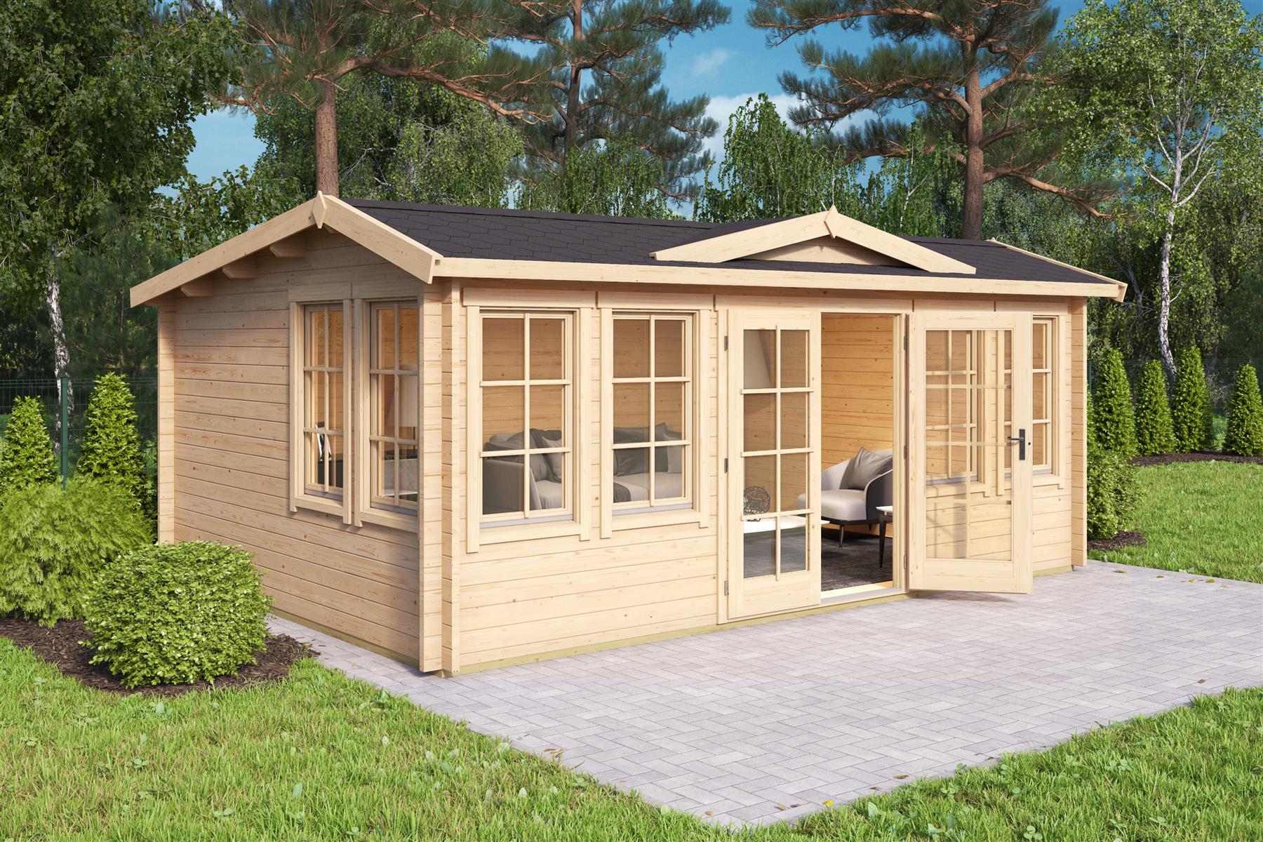 Lasita Maja Balmoral 44 Gartenhaus Blockhaus 44 mm, 380 x 530, Naturbelassen Lasita Maja Balmoral 44 Gartenhaus Blockhaus 44 mm, 380 x 530, Naturbelassen