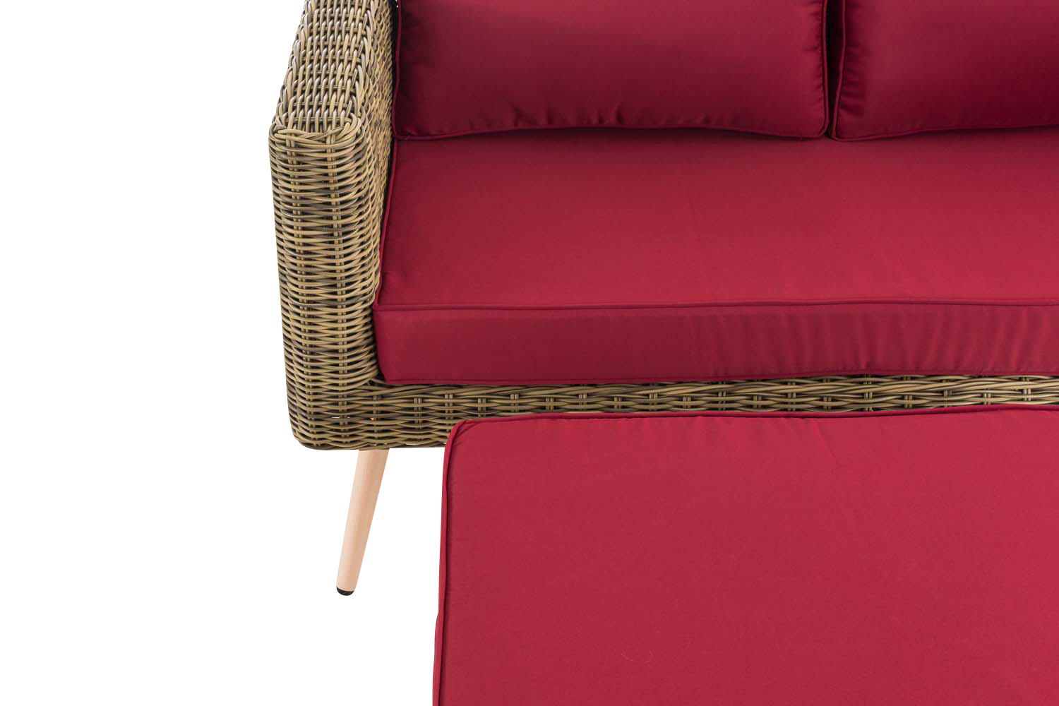 2er Sofa Molde mit Fußhocker Rundrattan natura 45 cm (Hellbraun) 2er Sofa Molde mit Fußhocker Rundrattan natura 45 cm (Hellbraun)