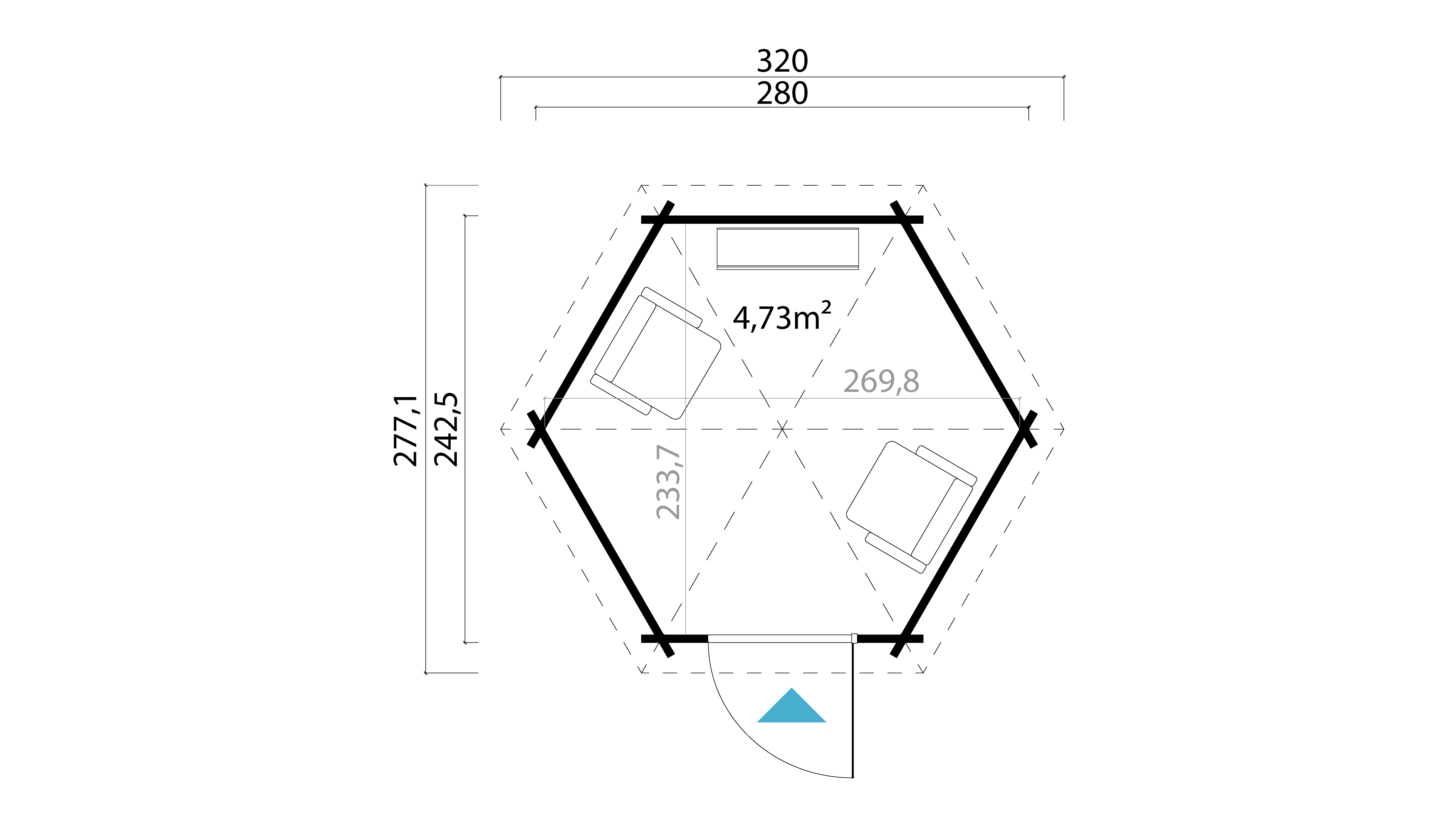 Lasita Maja Inverness 44 Pavillion 44 mm, 280 x 242, Schwedenrot