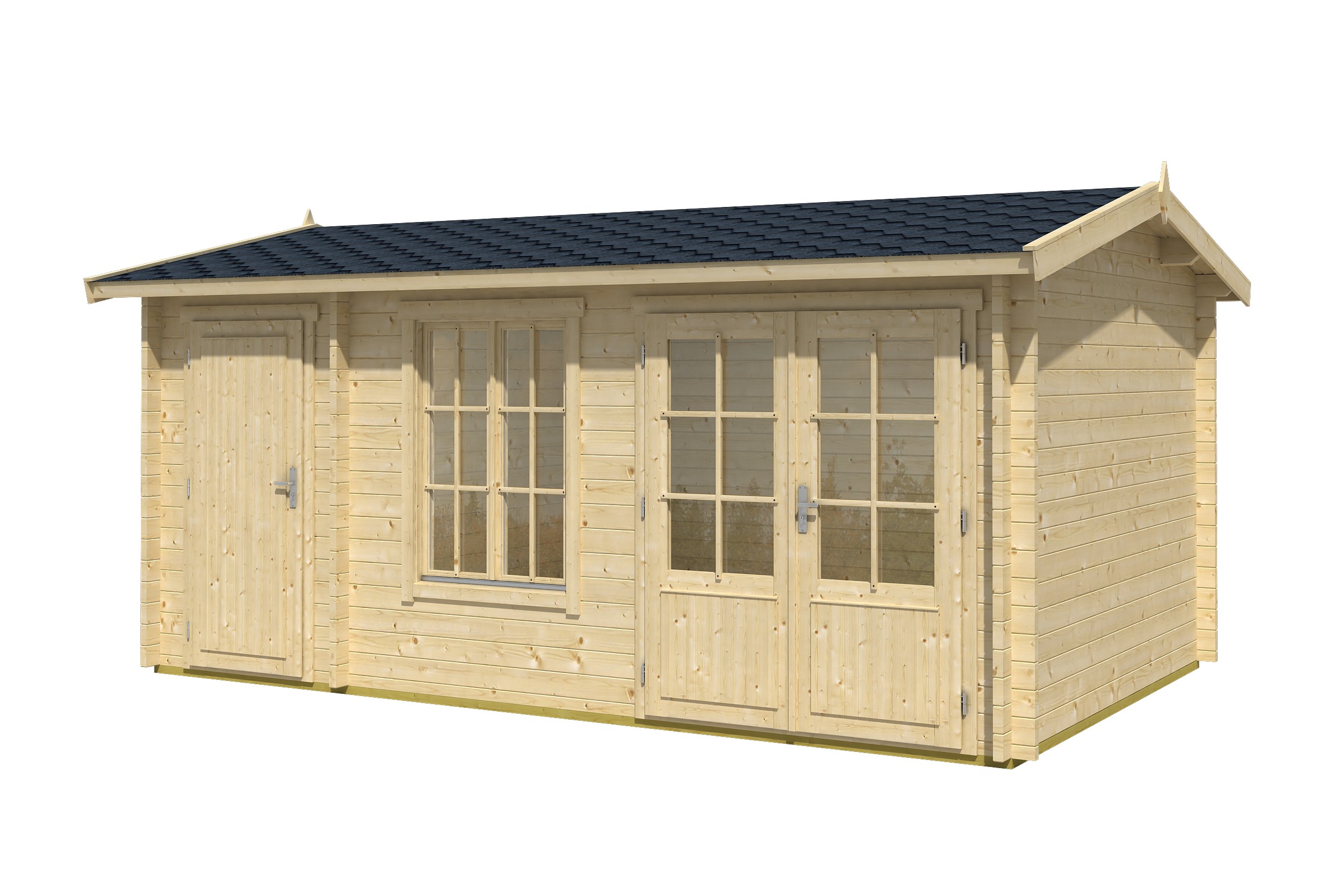 Lasita Maja Wrexham 2 Gartenhaus Blockhaus 44 mm, 485 x 300, Naturbelassen Lasita Maja Wrexham 2 Gartenhaus Blockhaus 44 mm, 485 x 300, Naturbelassen