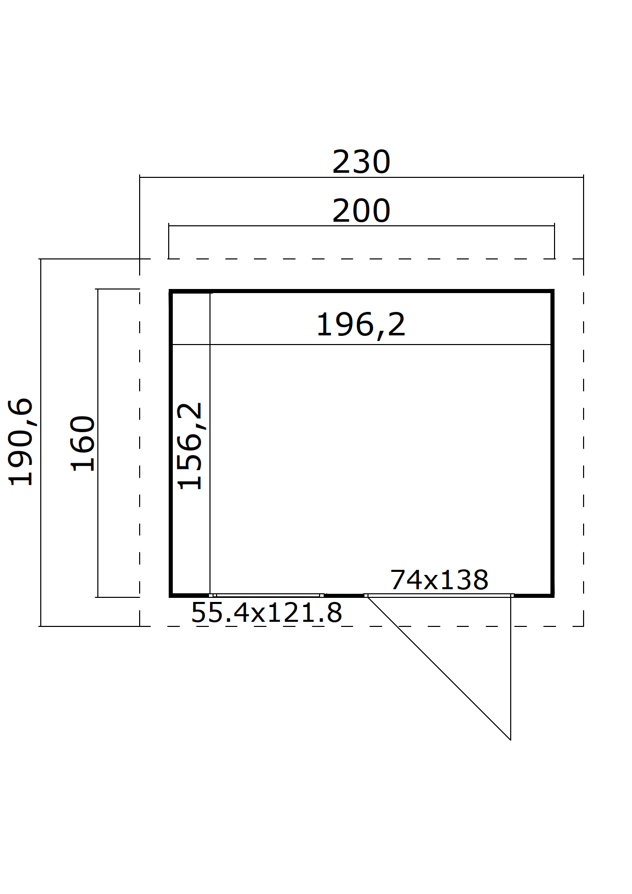 Lasita Maja Flipp Kinderspielhaus 19mm, Fundamentmass 200x160, Schwedenrot