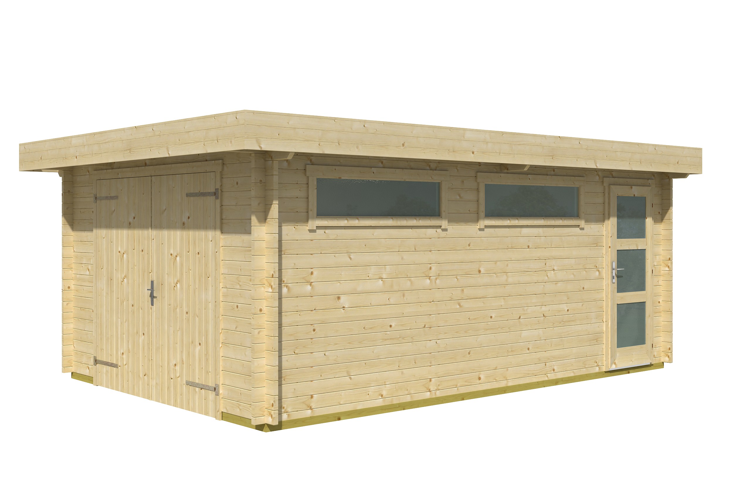 Lasita Maja Canberra Set mit Holztor Garage 44 mm, 360 x 540, Naturbelassen