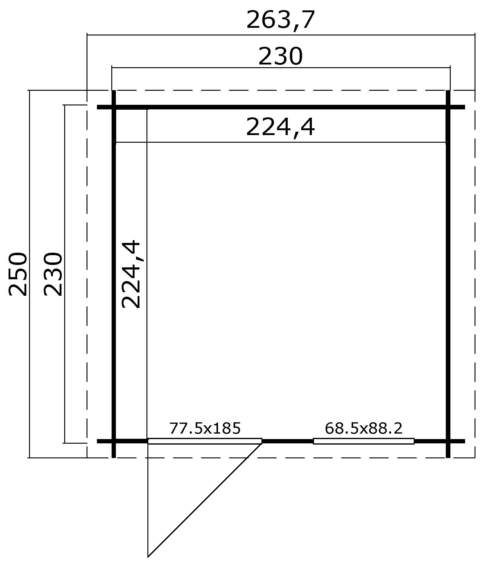 Lasita Maja Wels 2 Holz-Gartenhaus Blockhaus 28mm, 230x230, Schwedenrot