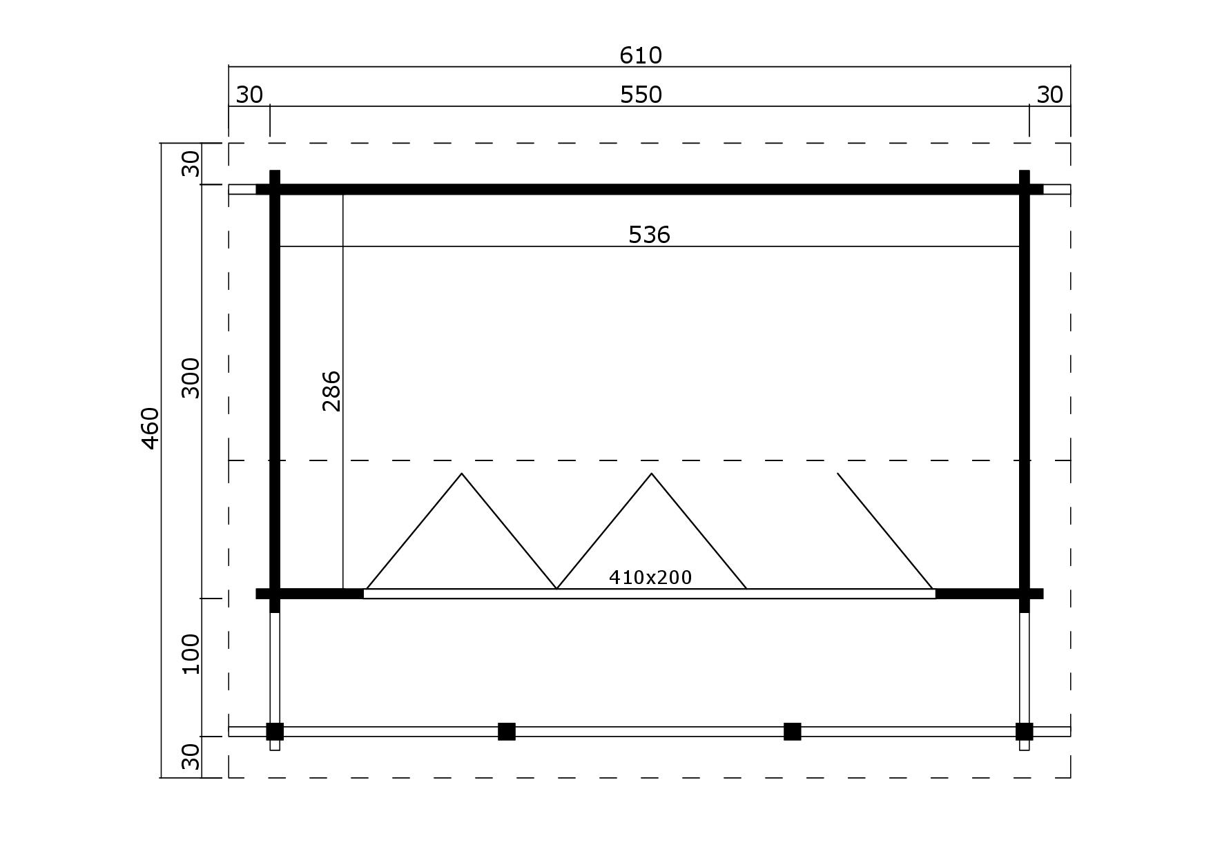 Lasita Maja Lyndhurst Ferienhaus 70 mm, Terrasse mit Geländer, 550 x 300, Naturbelassen Lasita Maja Lyndhurst Ferienhaus 70 mm, Terrasse mit Geländer, 550 x 300, Naturbelassen