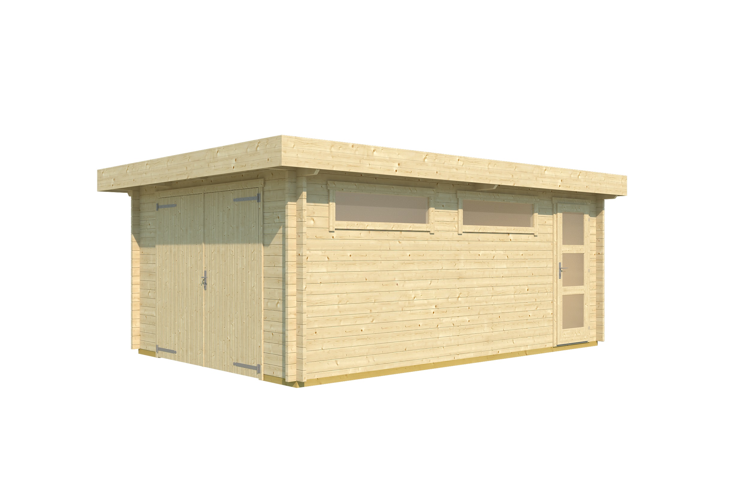 Lasita Maja Canberra Set mit Schwingtor Garage 44 mm, 360 x 540, Naturbelassen Lasita Maja Canberra Set mit Schwingtor Garage 44 mm, 360 x 540, Naturbelassen