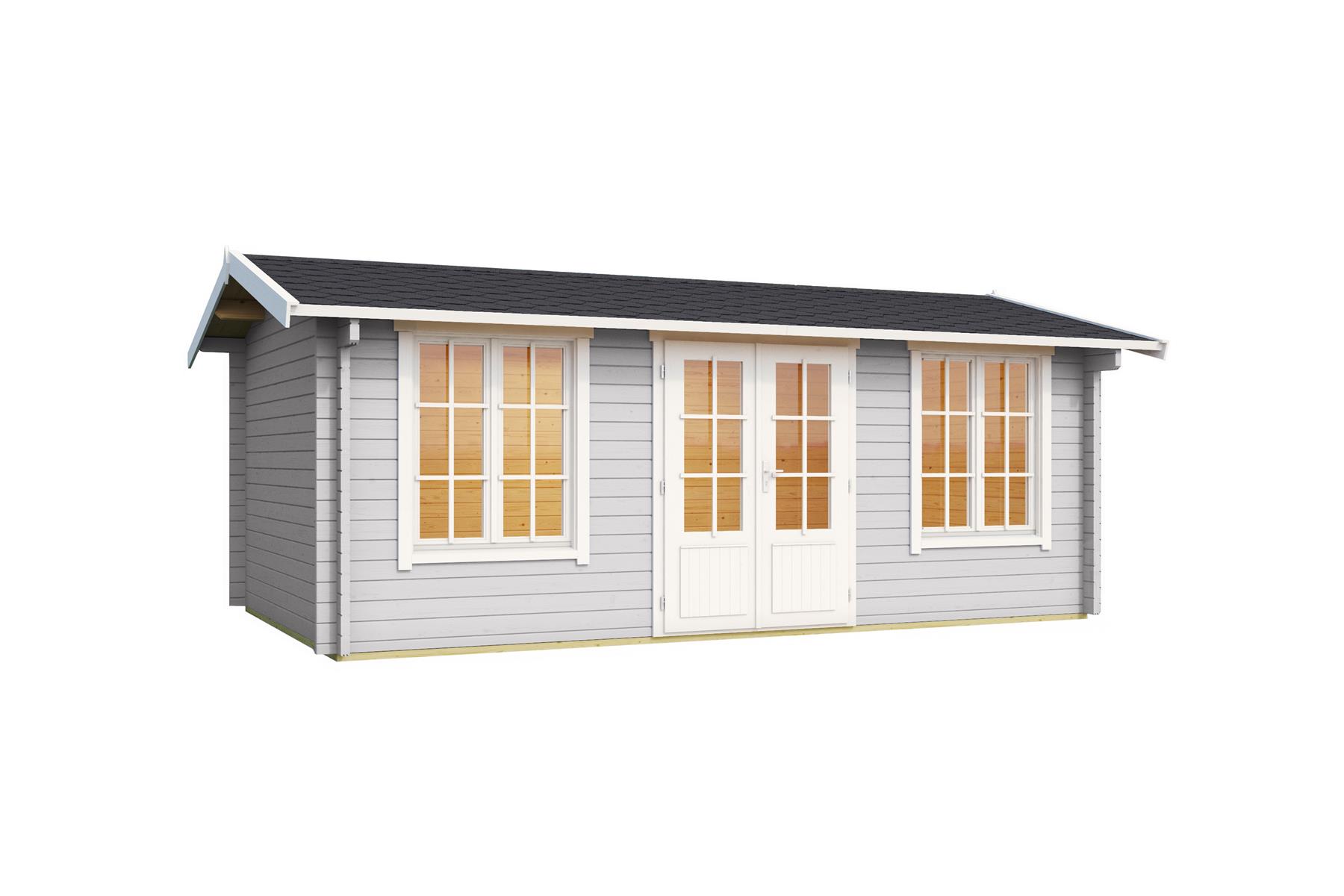 Lasita Maja Pembrokeshire 53 Gartenhaus Blockhaus 44 mm, 480 x 280, Lichtgrau Lasita Maja Pembrokeshire 53 Gartenhaus Blockhaus 44 mm, 480 x 280, Lichtgrau